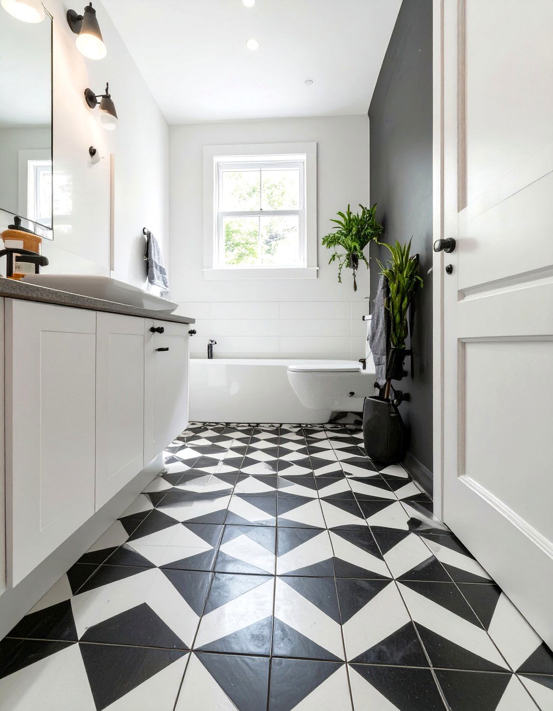 Create a Statement with Patterned Floor Tile - 30 small bathroom renovation ideas
