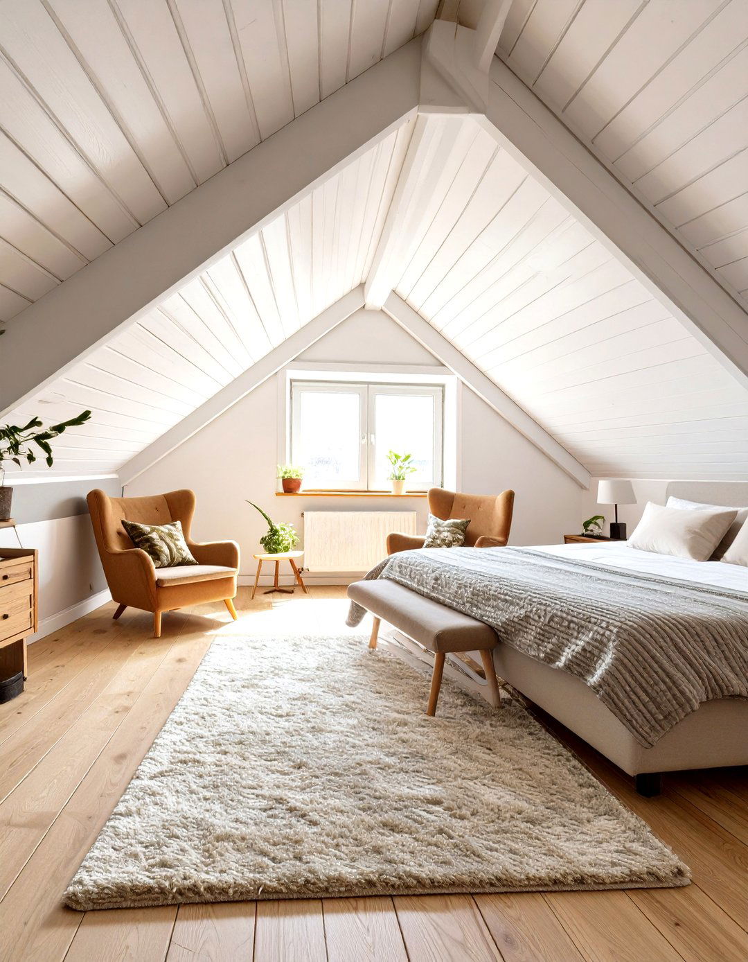 Creating Zones with Furniture Arrangement - 30 slanted ceiling low ceiling attic bedroom ideas