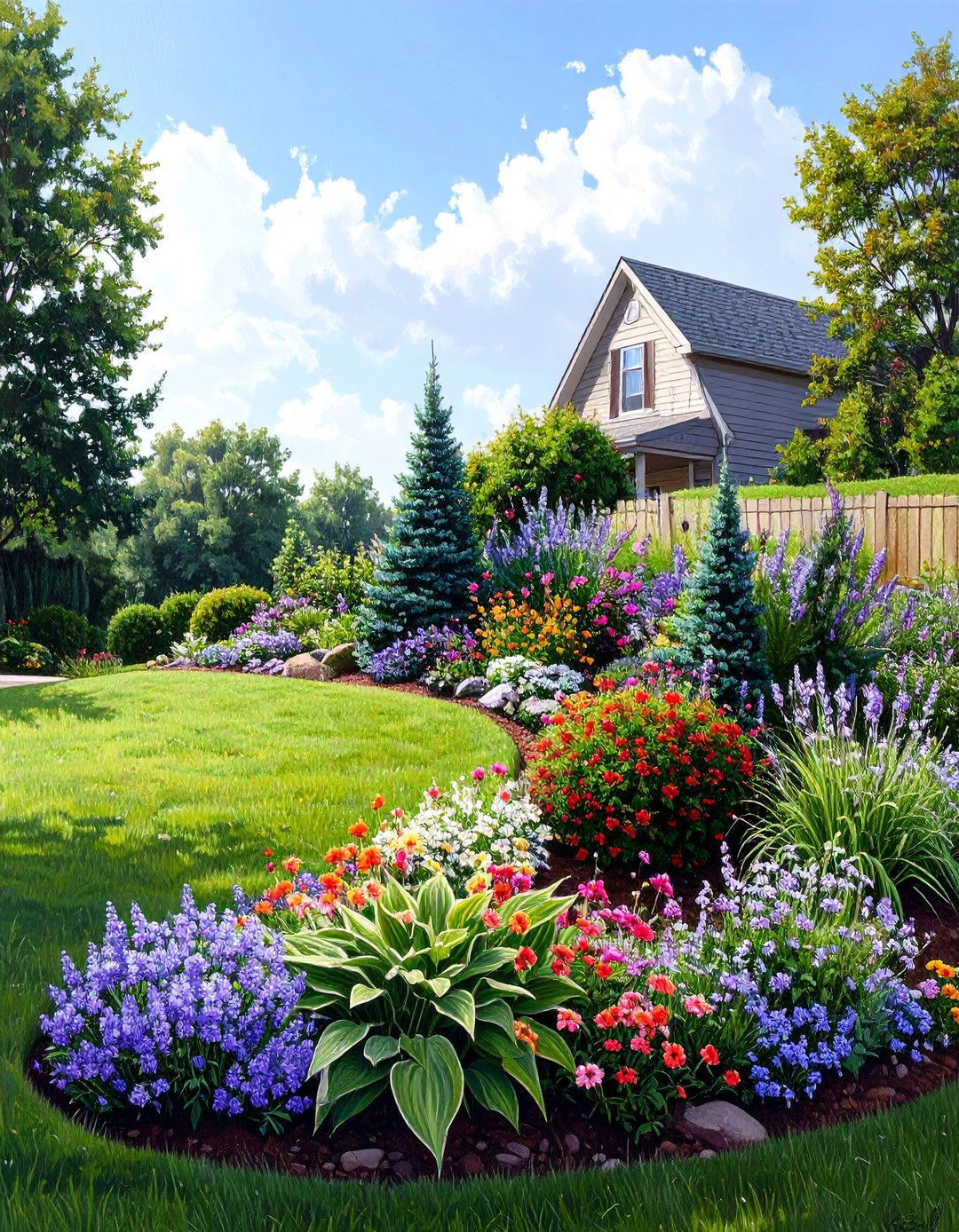 Creating a Berm - 30 simple front yard landscaping ideas