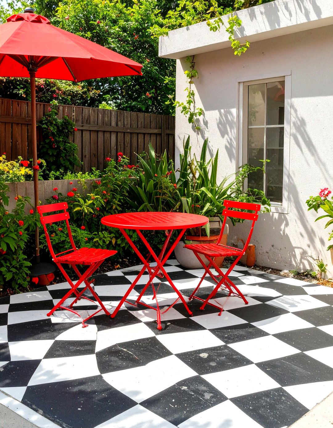 Creating a Checkerboard Pattern on Your Concrete Patio - 30 simple concrete patio ideas on a budget