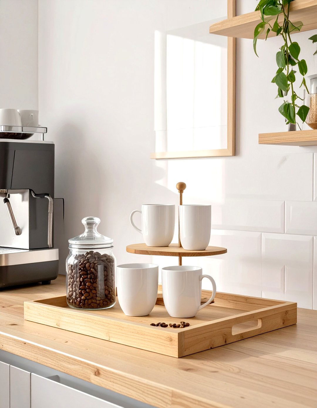 Creating a Designated Coffee Station - 30 small kitchen organization ideas