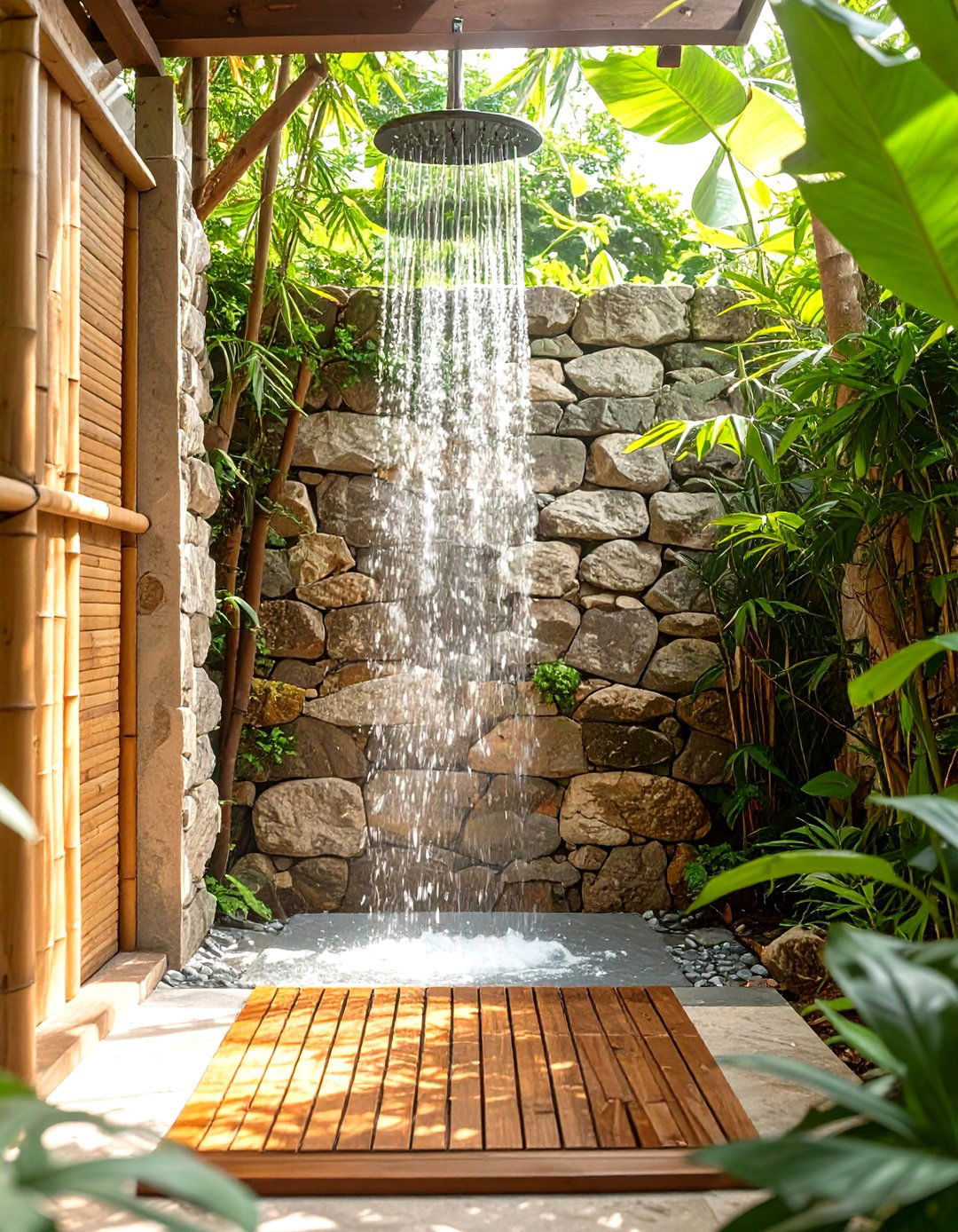 Creating a Secluded Outdoor Shower - 30 tropical backyard ideas