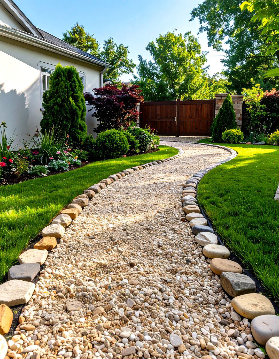 Creating a Simple Gravel Path - 30 simple front yard landscaping ideas