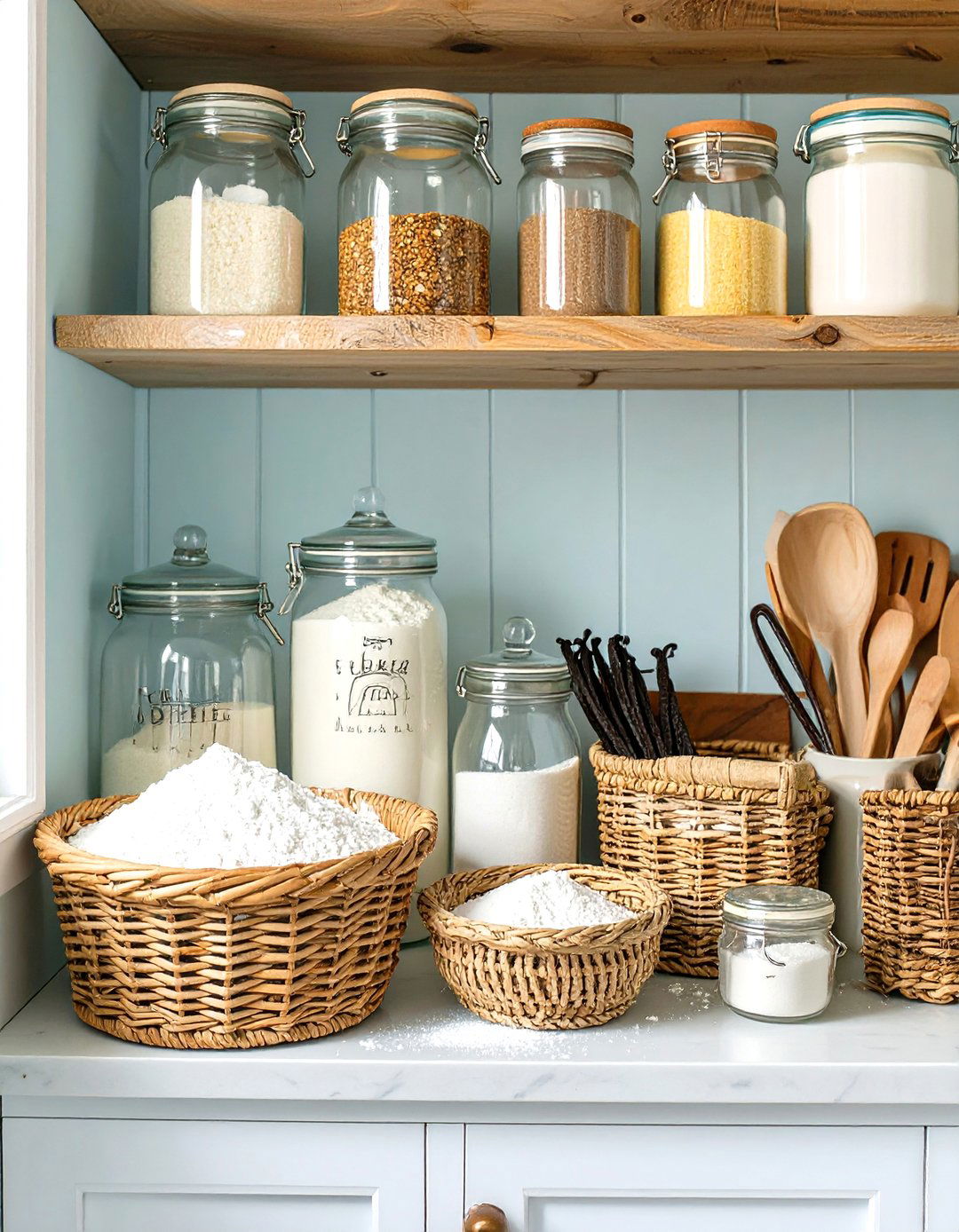 Creating a Small Pantry Baking Station - 30 small pantry organization ideas