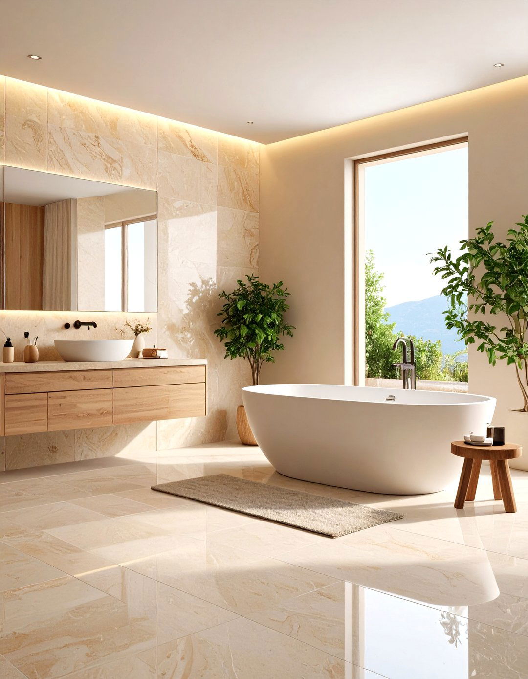 Creating a Spa Like Bathroom with Travertine - 30 quiet luxury interior design ideas