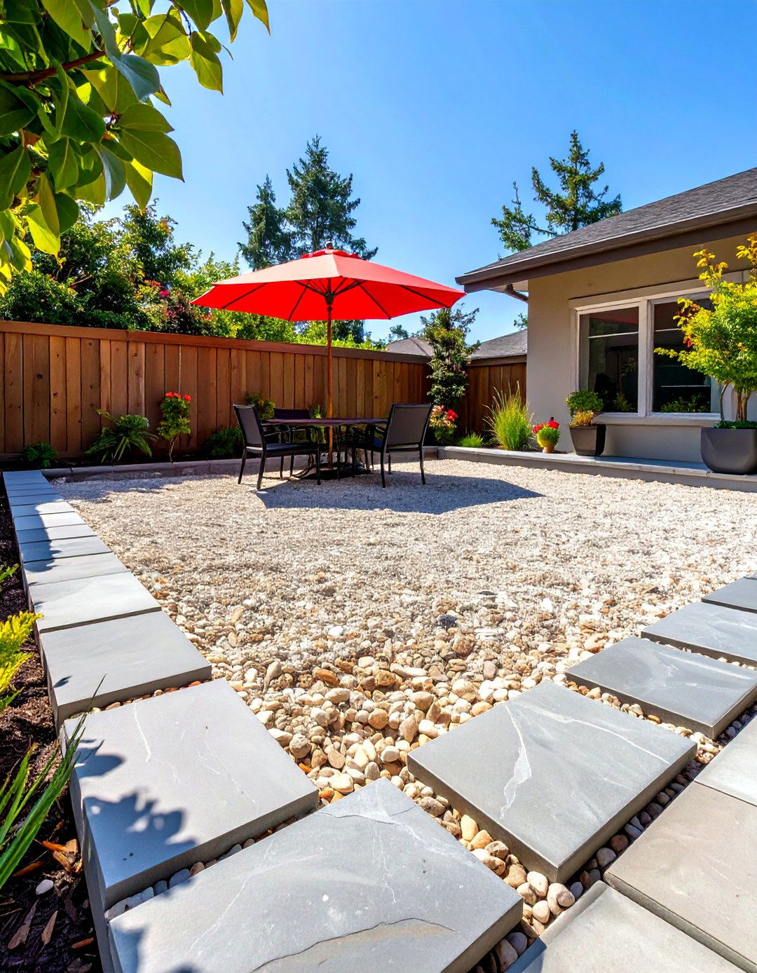 Creating a Stone Border with a Gravel Interior - 30 stone patio ideas on a budget