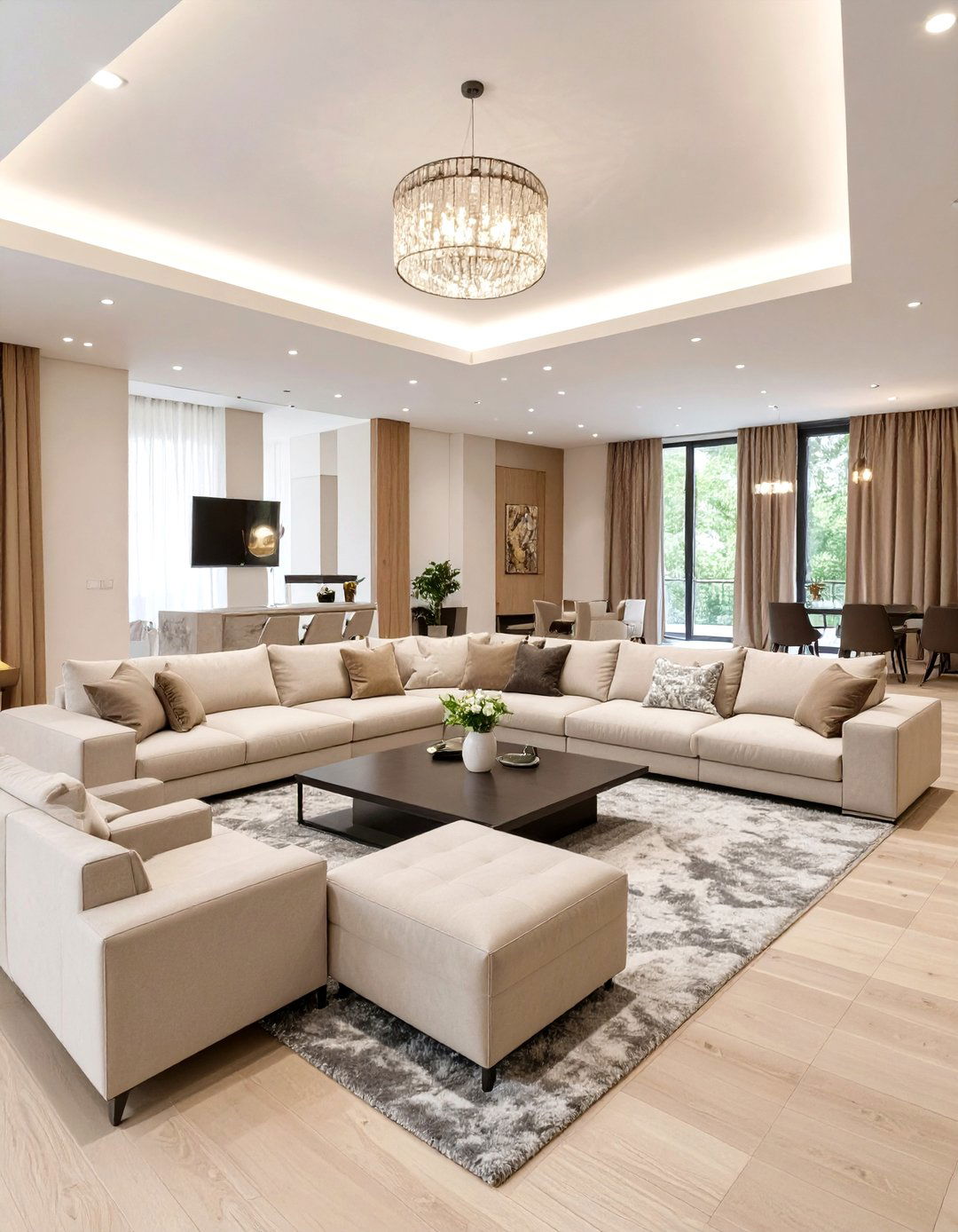 Creating a U Shaped Conversation Pit - 30 how to design a living room with large furniture ideas