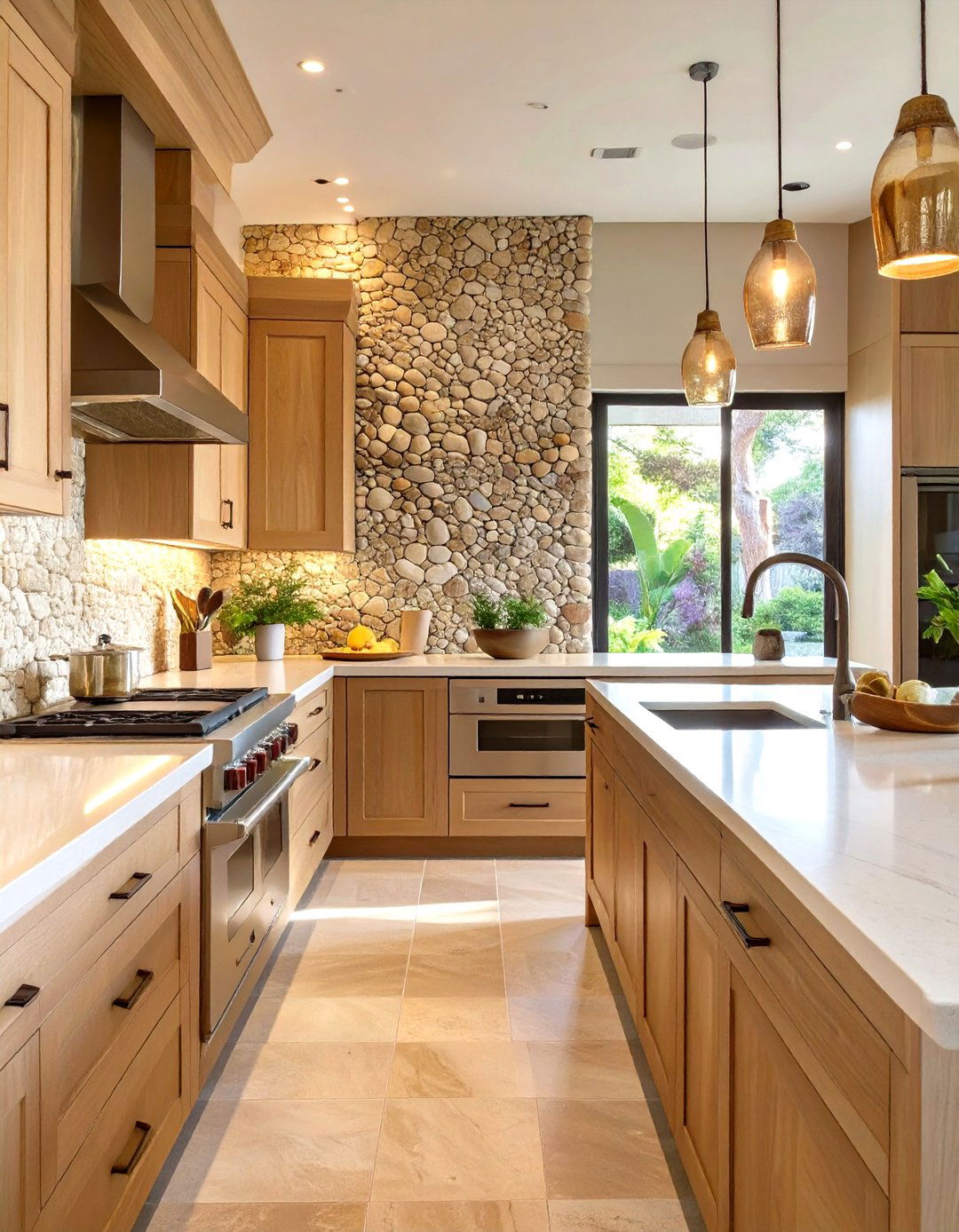 Creative Pebble Tile Backsplash - 30 cheap backsplash ideas