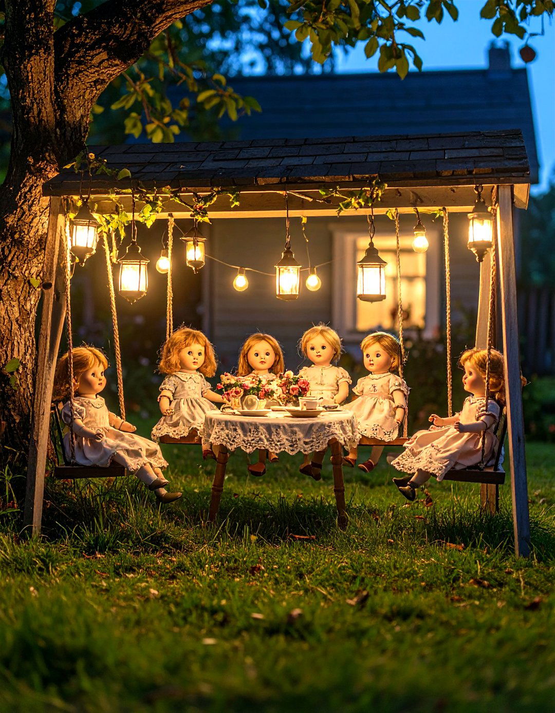 Creepy Dolls Playhouse - 30 halloween front yard ideas