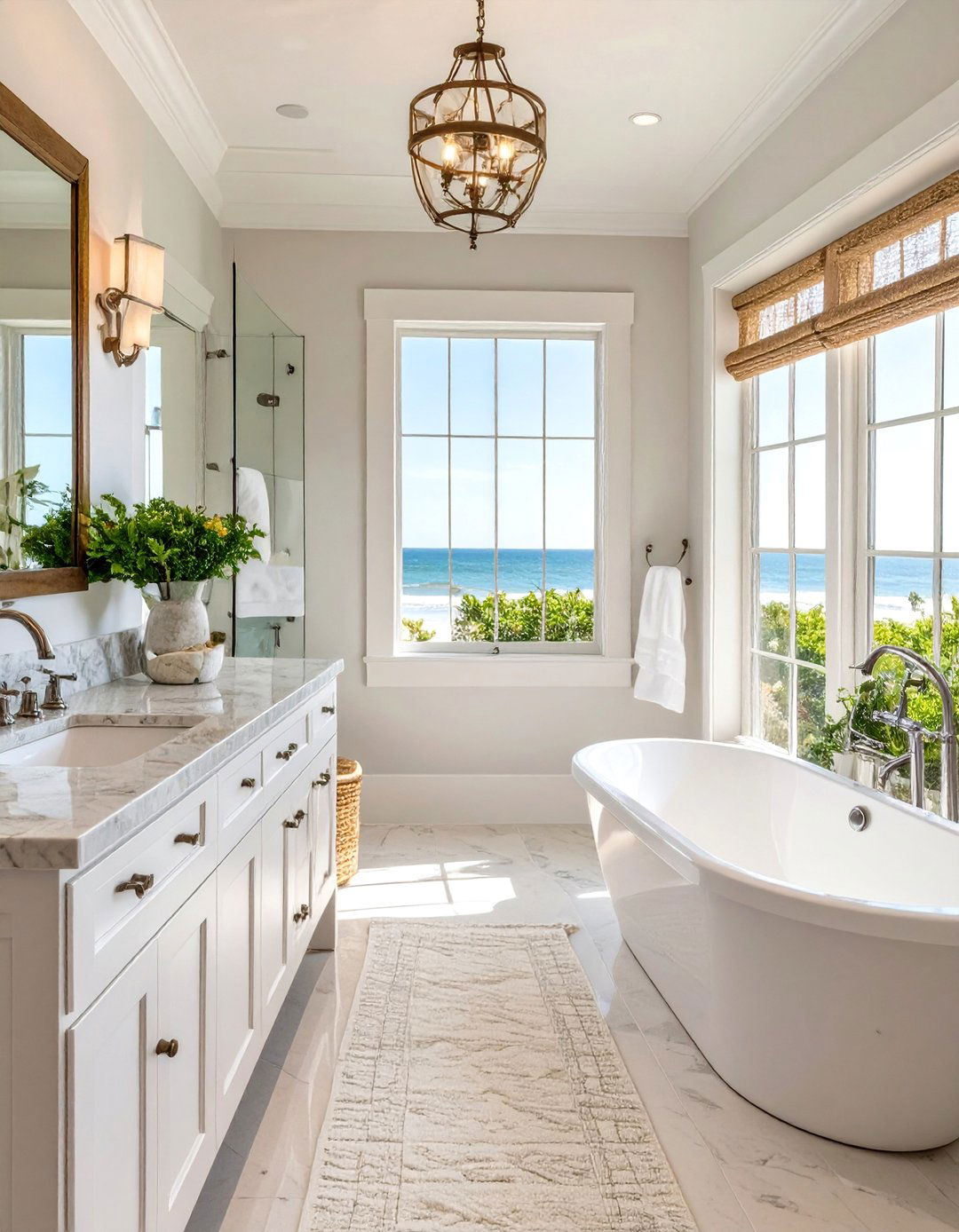 Crisp Hamptons Style Bathroom - 30 beach bathroom ideas