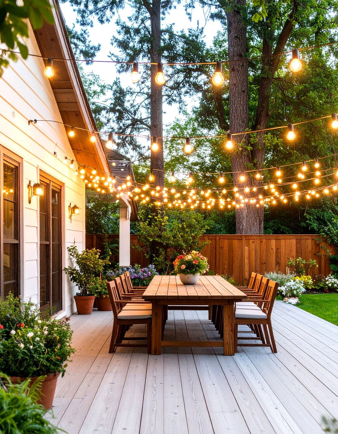 Criss Cross Canopy Patio String Lights - 30 patio lighting ideas