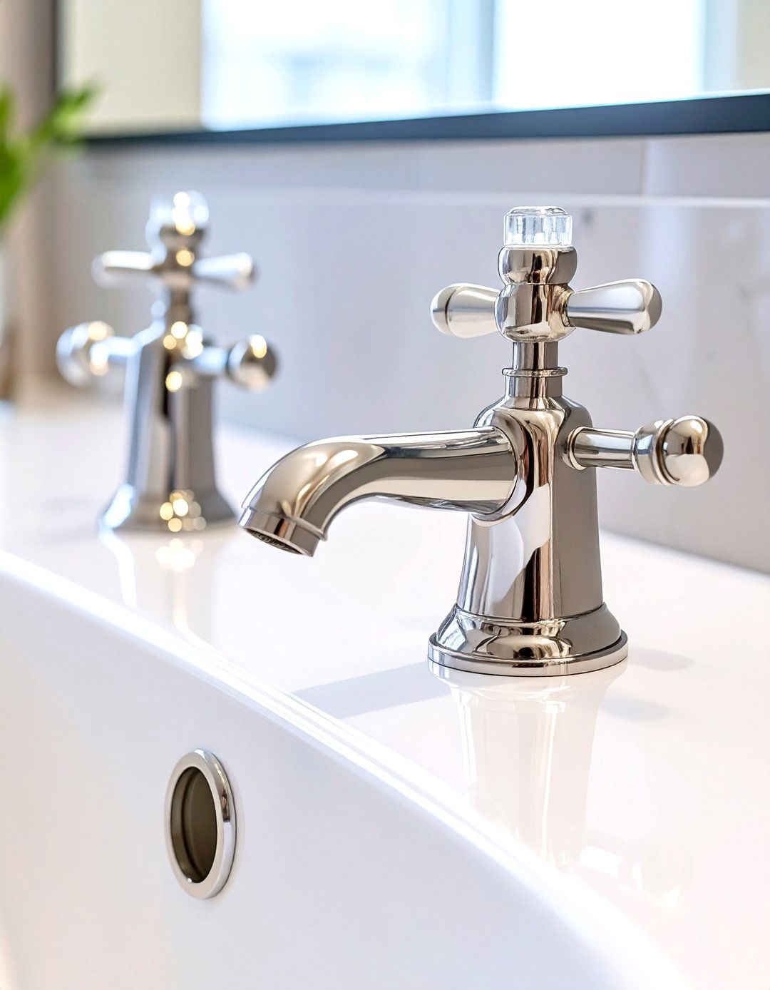 Cross Handle Faucets - 30 timeless bathroom design ideas