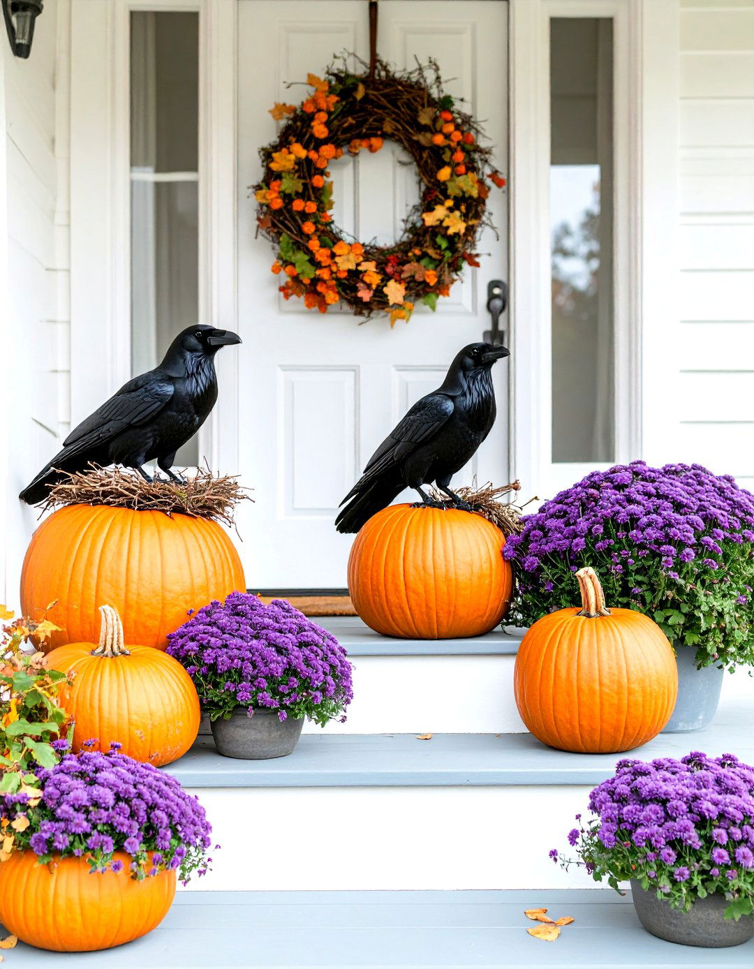 Crow Themed Front Porch - 30 front porch fall decorating ideas