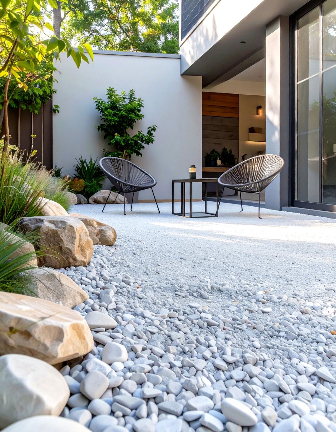 Crushed Rock and Stone Dust Patio - 30 cheap patio floor ideas
