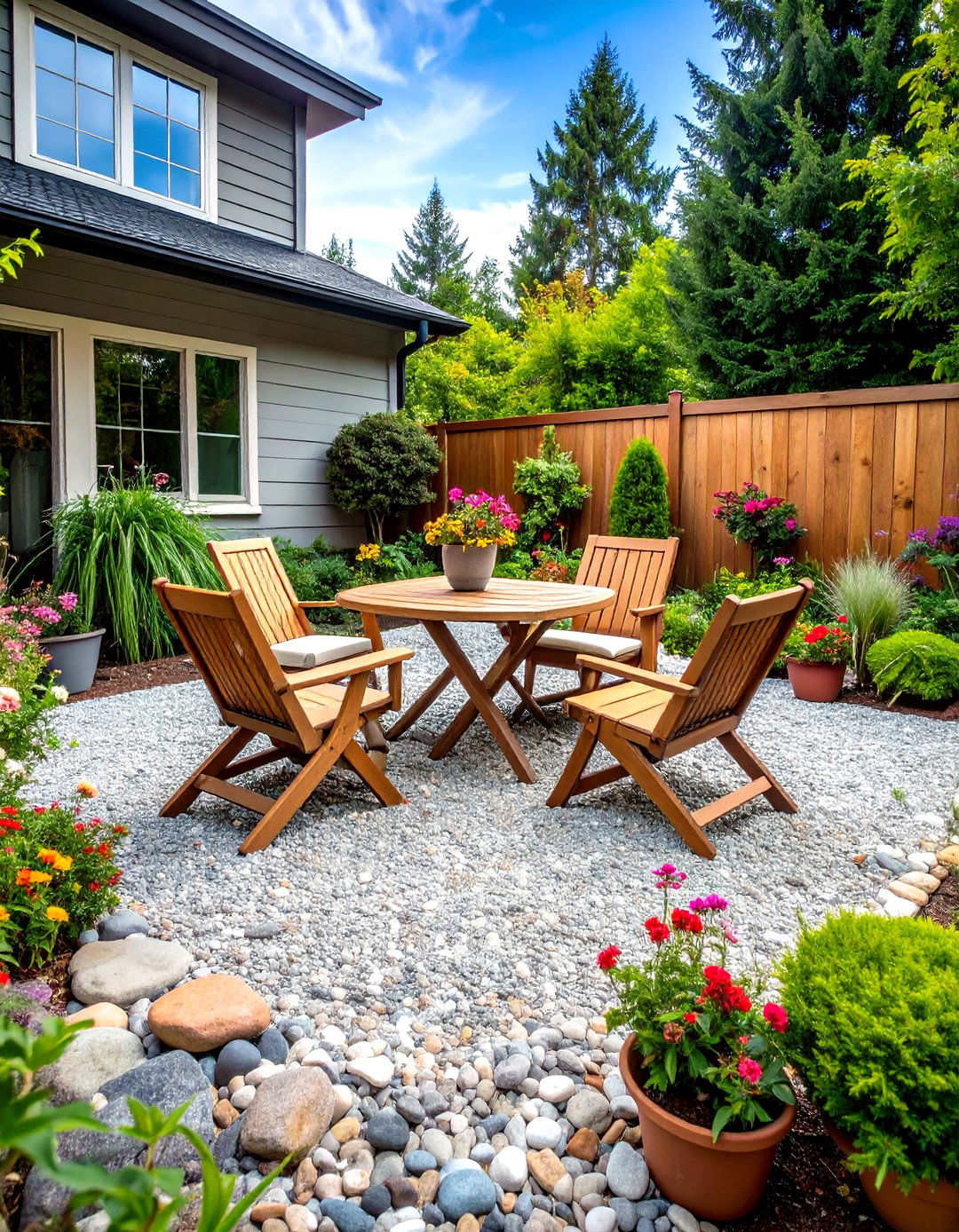 Crushed Stone Patio for a Casual Feel - 30 rock patio ideas