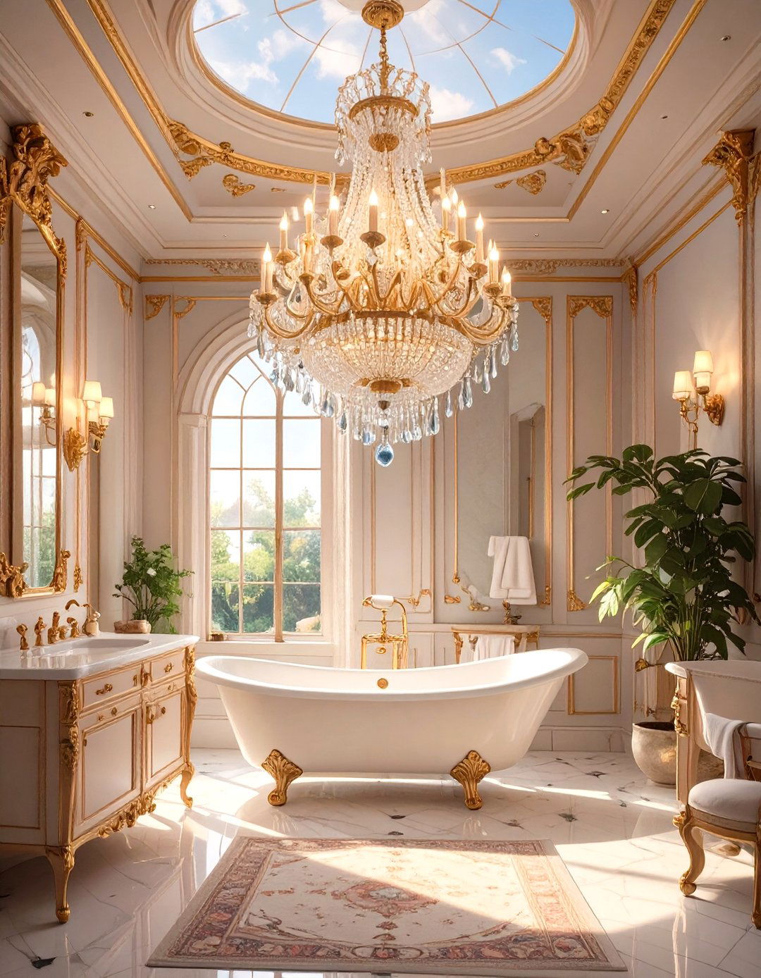Crystal Chandelier Lighting - 30 victorian bathroom ideas