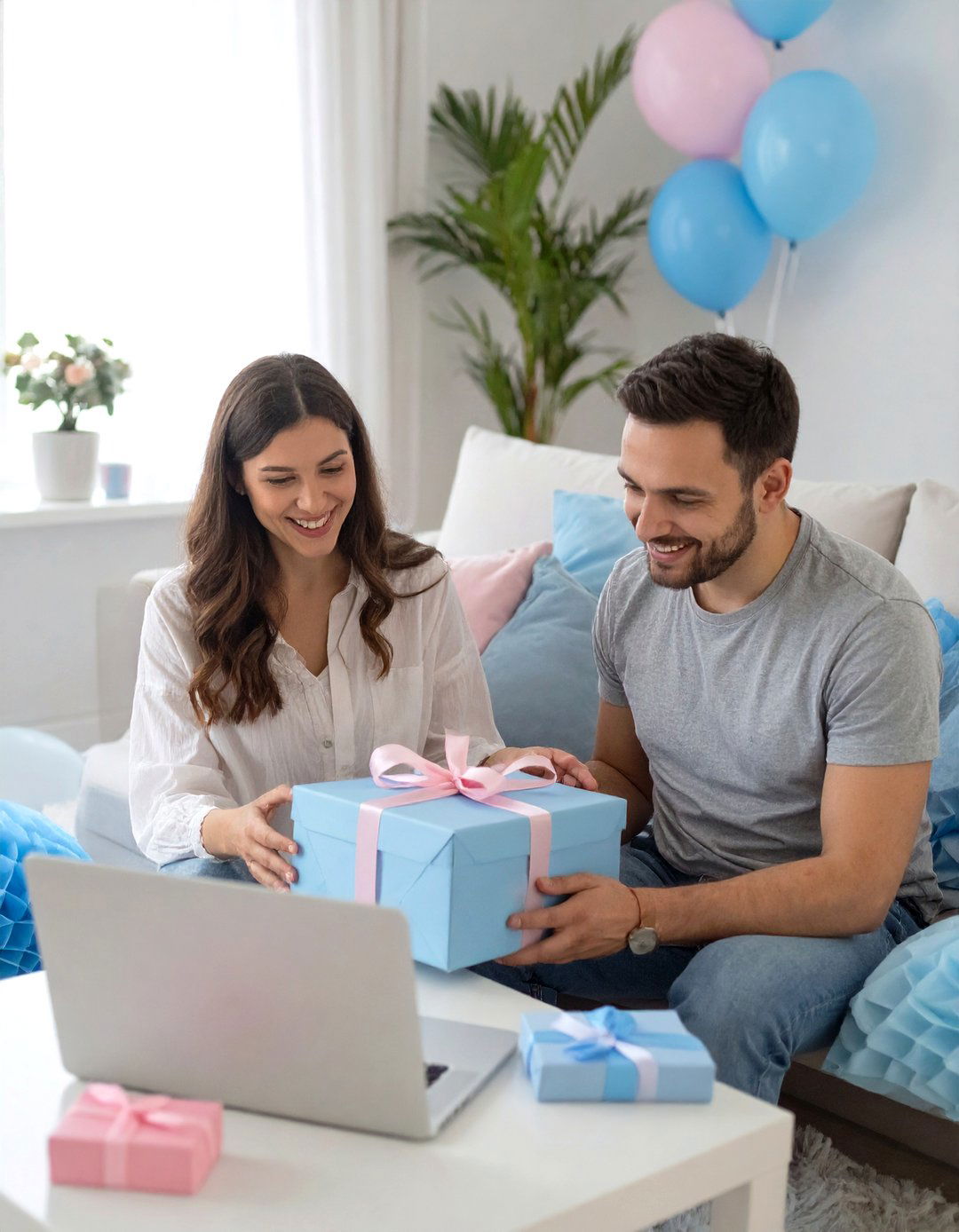 Curated Baby Shower Gift Box Opening - 30 virtual baby shower ideas
