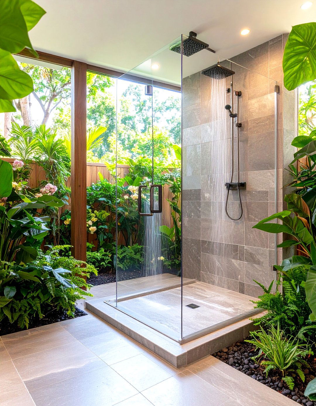Curb less Entry with Continuous Tile - 30 large tile shower ideas