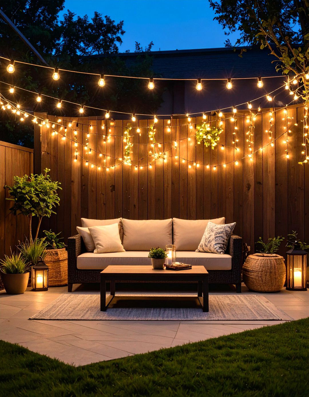 Curtain Patio Light Backdrop - 30 patio light ideas