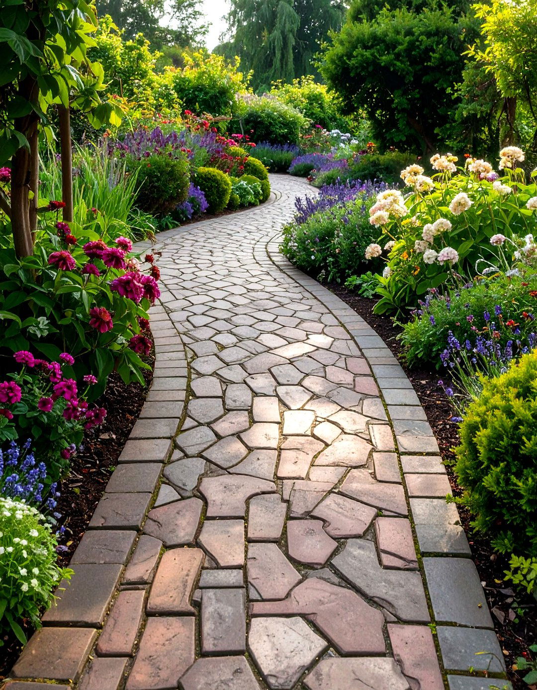 Curved Brick Basket Weave - 30 backyard walkway ideas