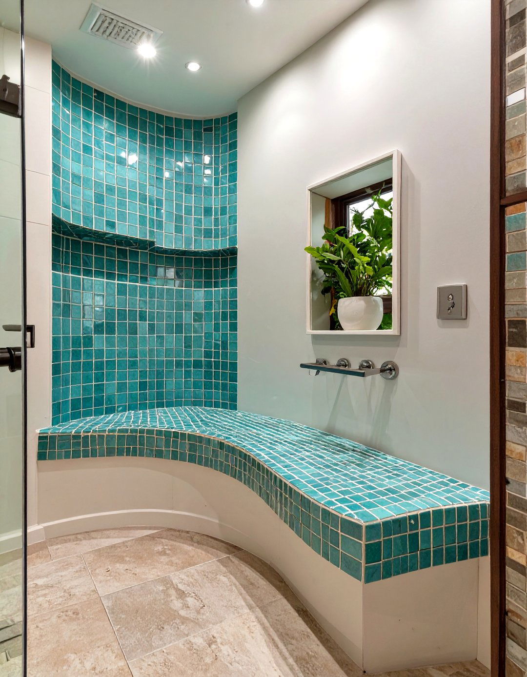 Curved Built In Shower Bench - 30 shower bench ideas