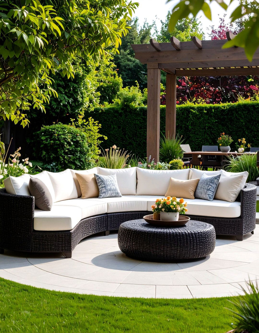 Curved Conversation Sofa Outdoor Seating - 30 outdoor seating ideas