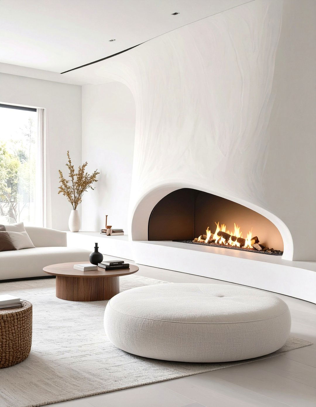 Curved Fireplace Wall Design - 30 modern fireplace accent wall ideas
