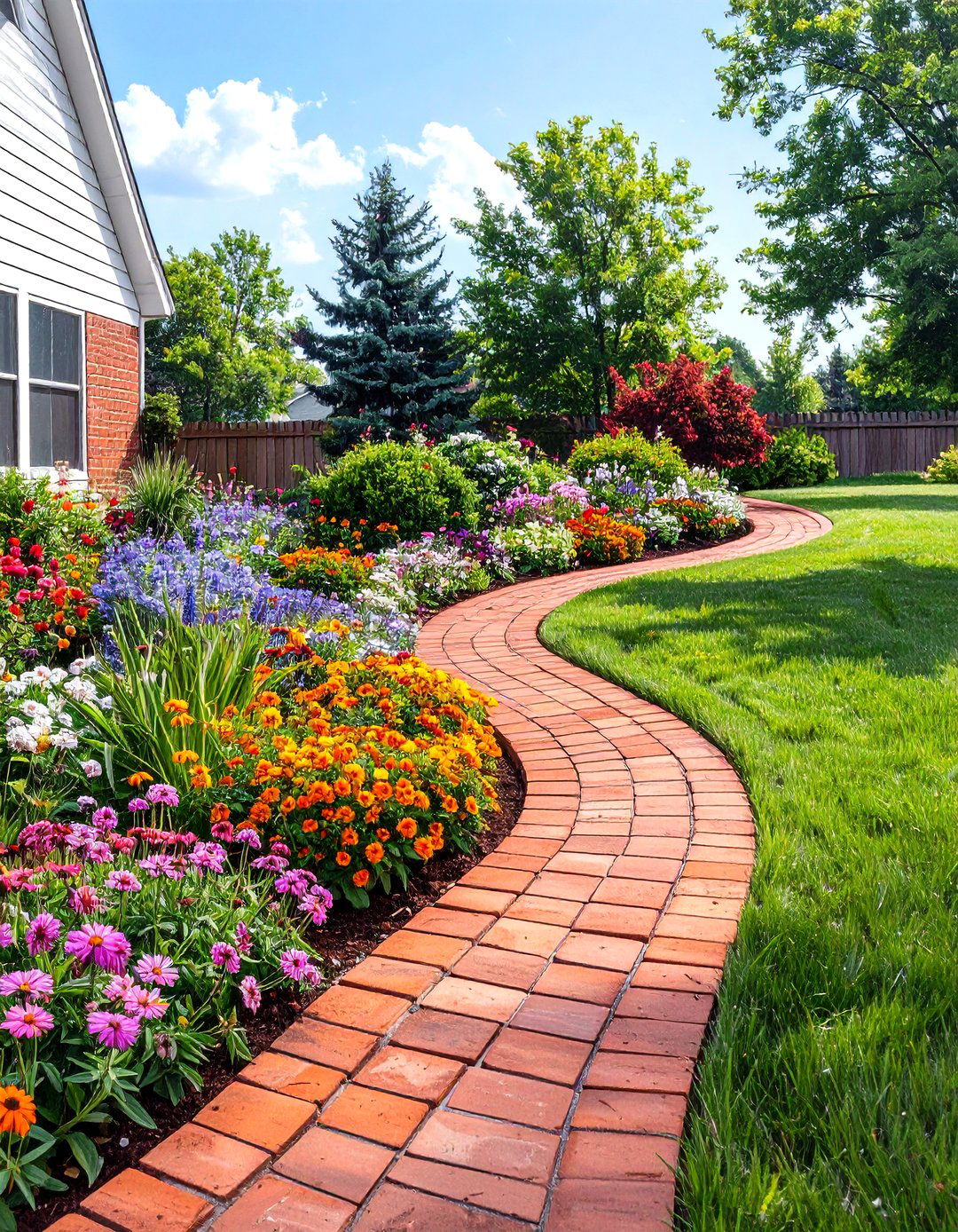 Curved Flower Bed Edging - 30 simple front yard landscaping ideas