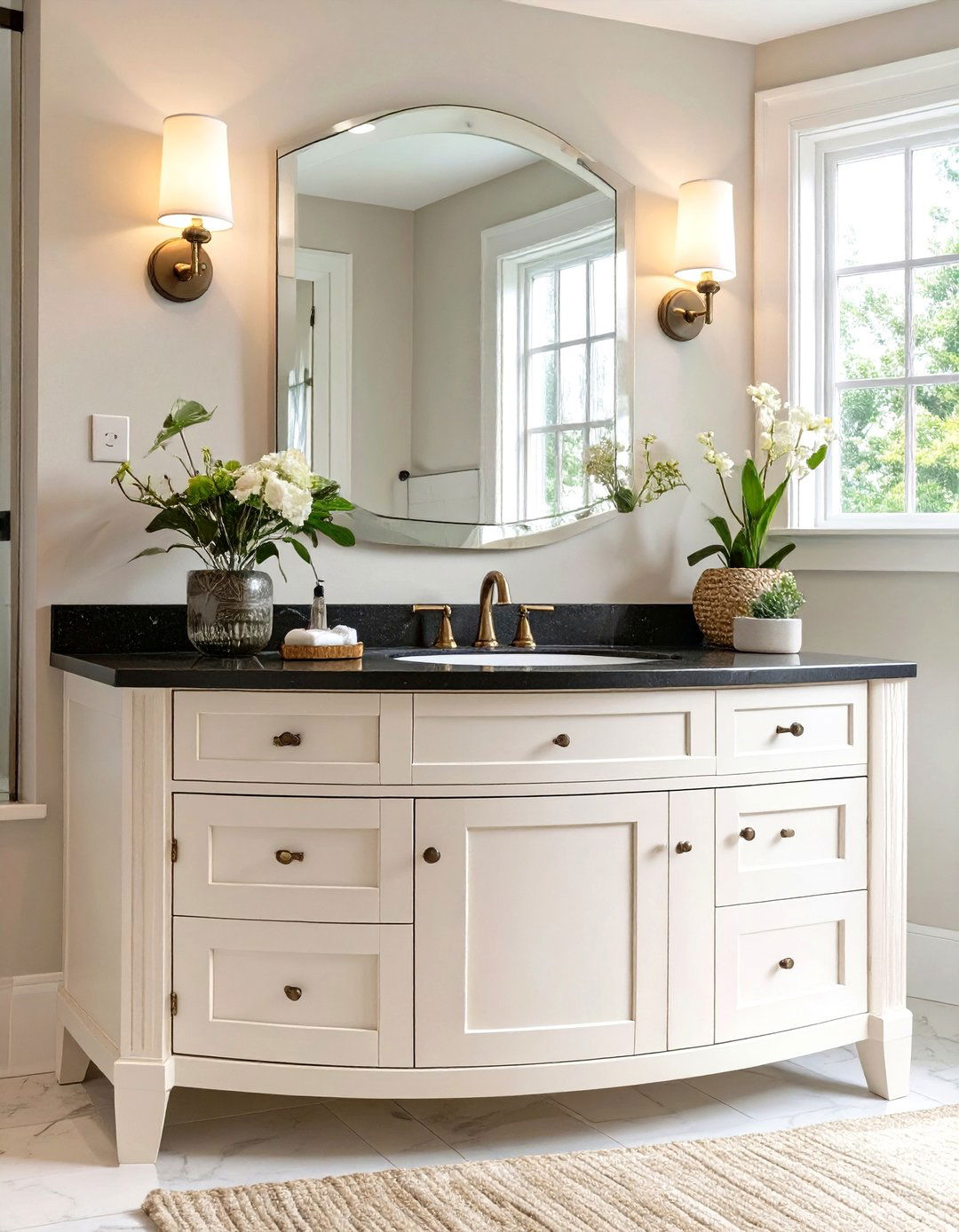 Curved Front Vanity - 30 vanity inspo ideas