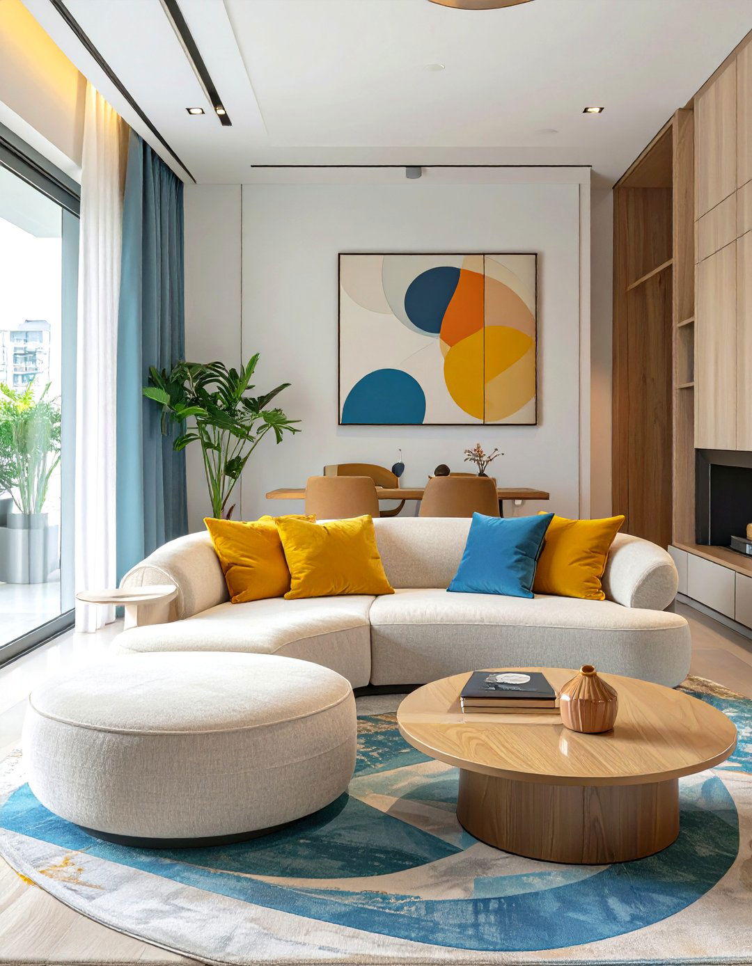 Curved Furniture Pieces to Soften Lines - 30 small narrow living room ideas