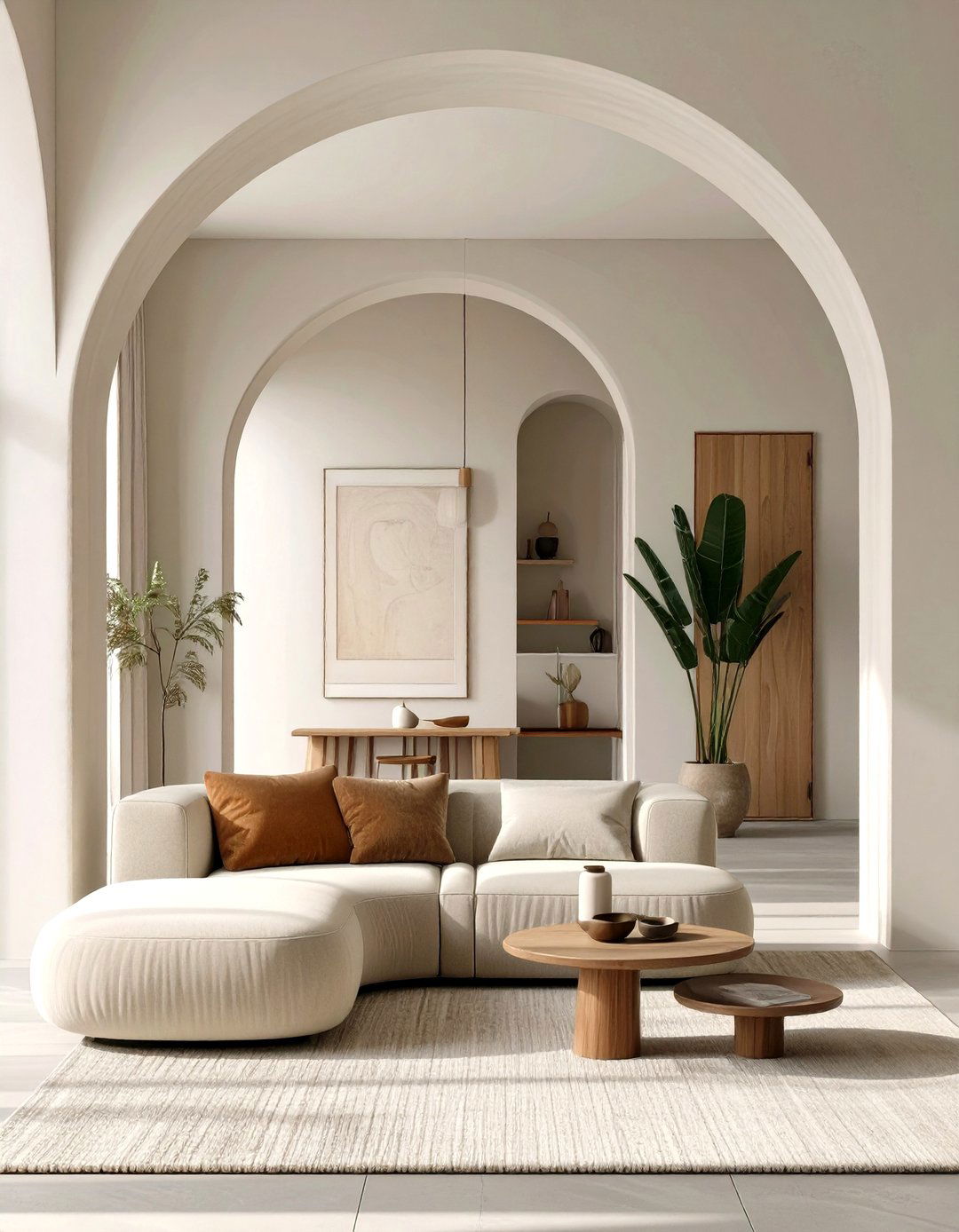 Curved Furniture and Archways - 30 interior design for a minimalist home ideas