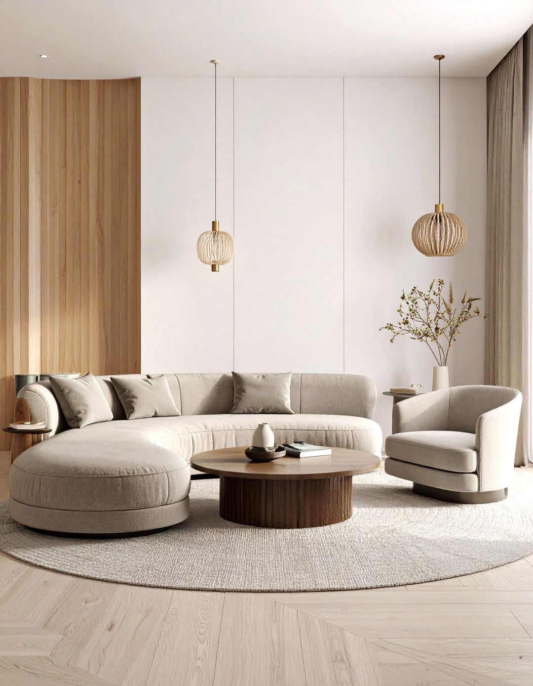 Curved Furniture and Organic Shapes - 30 interior design trends 2025 living room