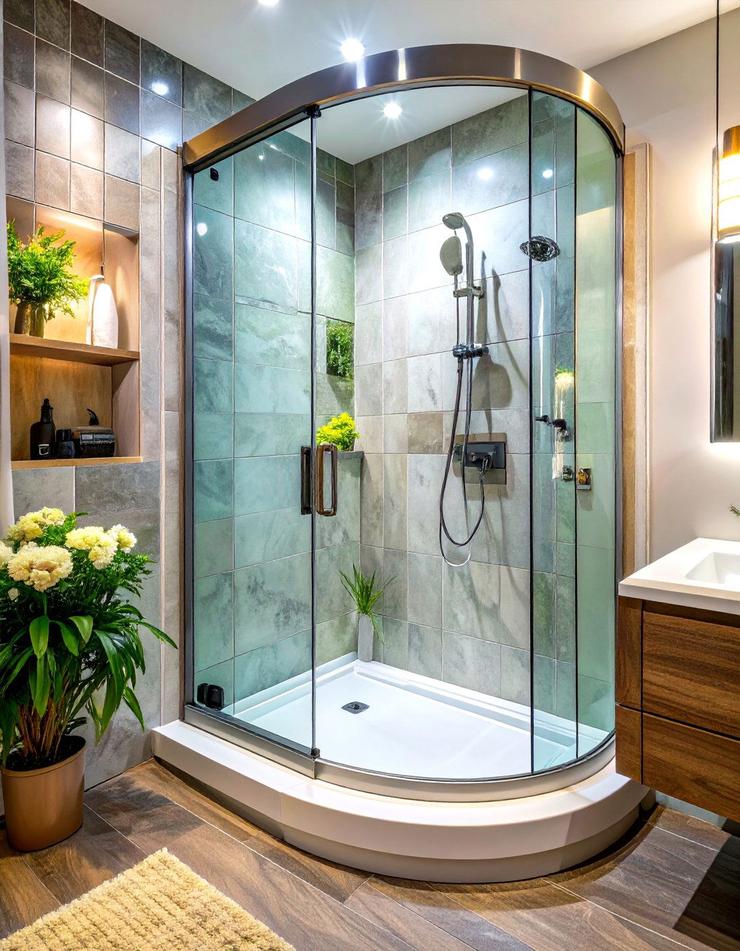 Curved Glass Shower Door - 30 shower door ideas