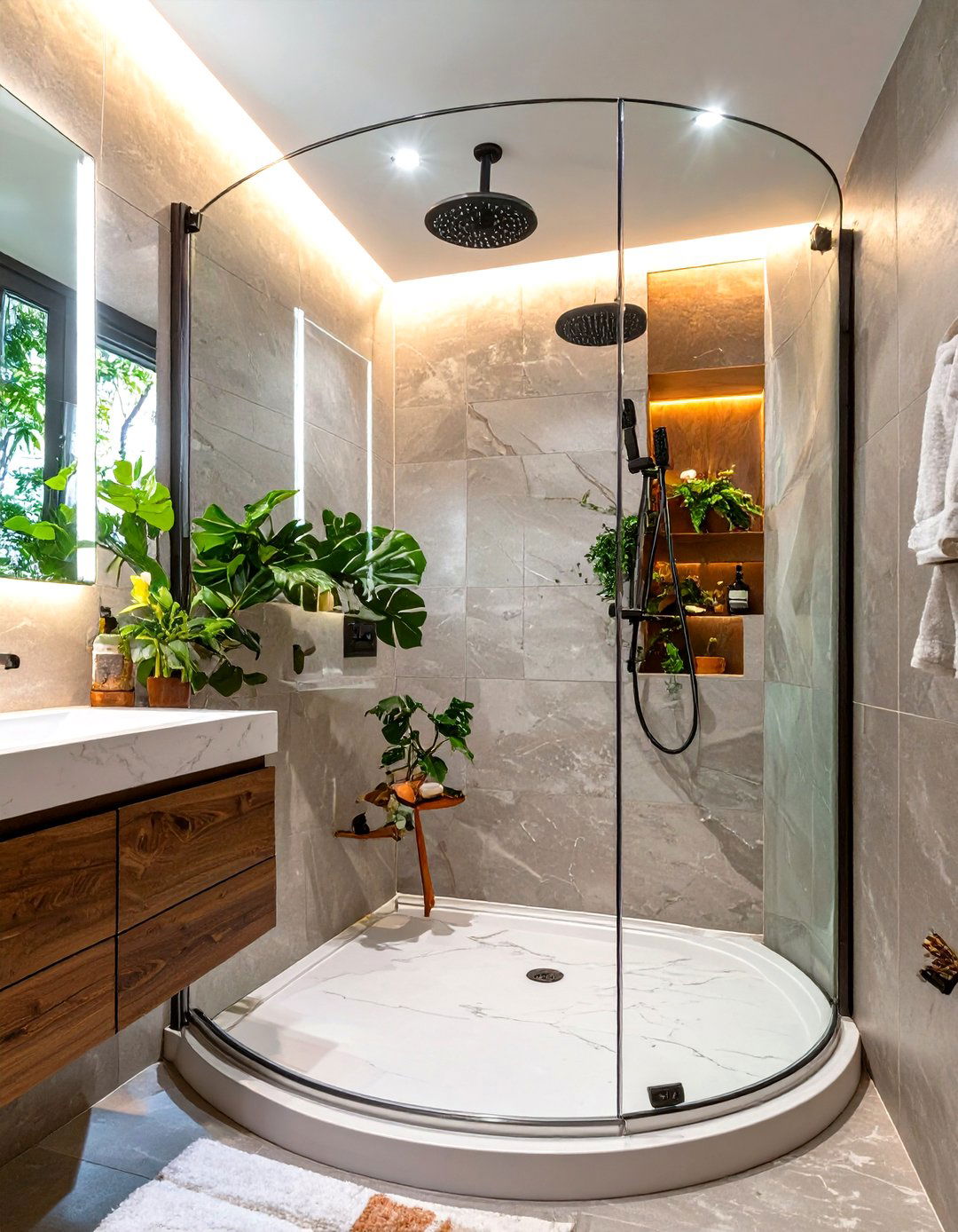 Curved Glass Wall Small Walk In Shower - 30 small walk in shower ideas