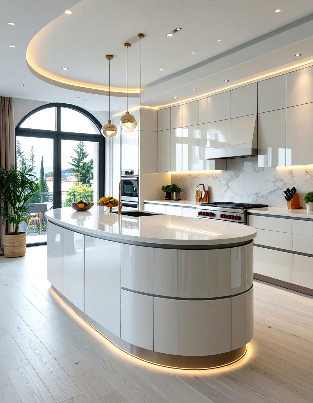 Curved Kitchen Island and Cabinetry - 30 contemporary kitchen ideas