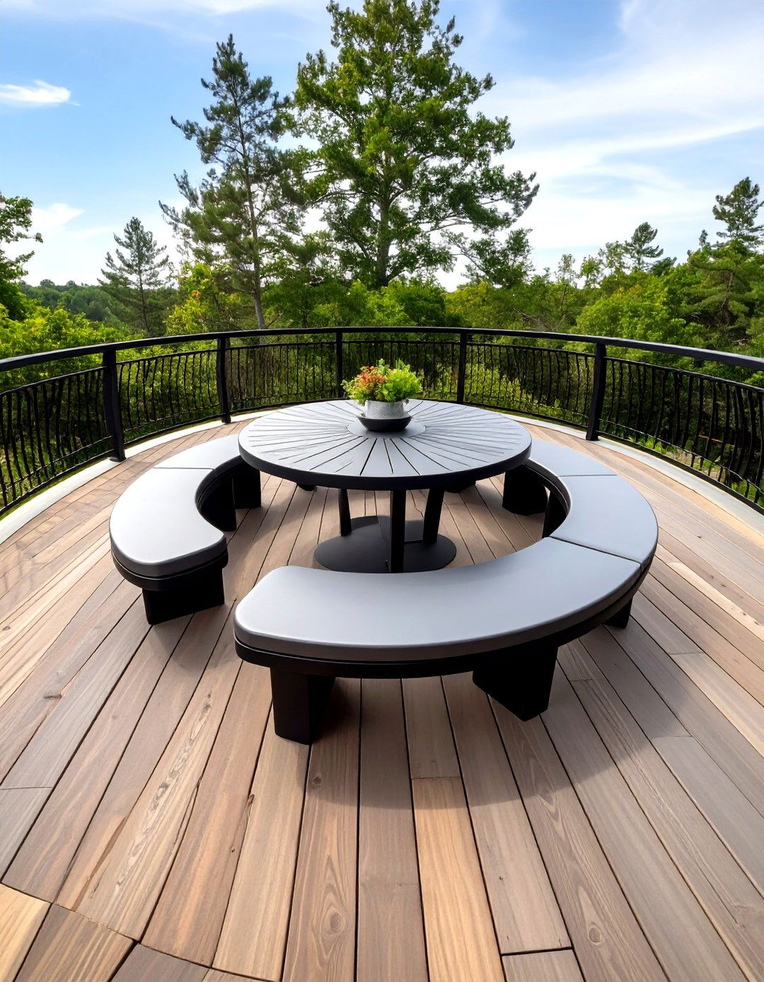 Curved Metal Deck Railing for Round Decks - 30 metal deck railing ideas