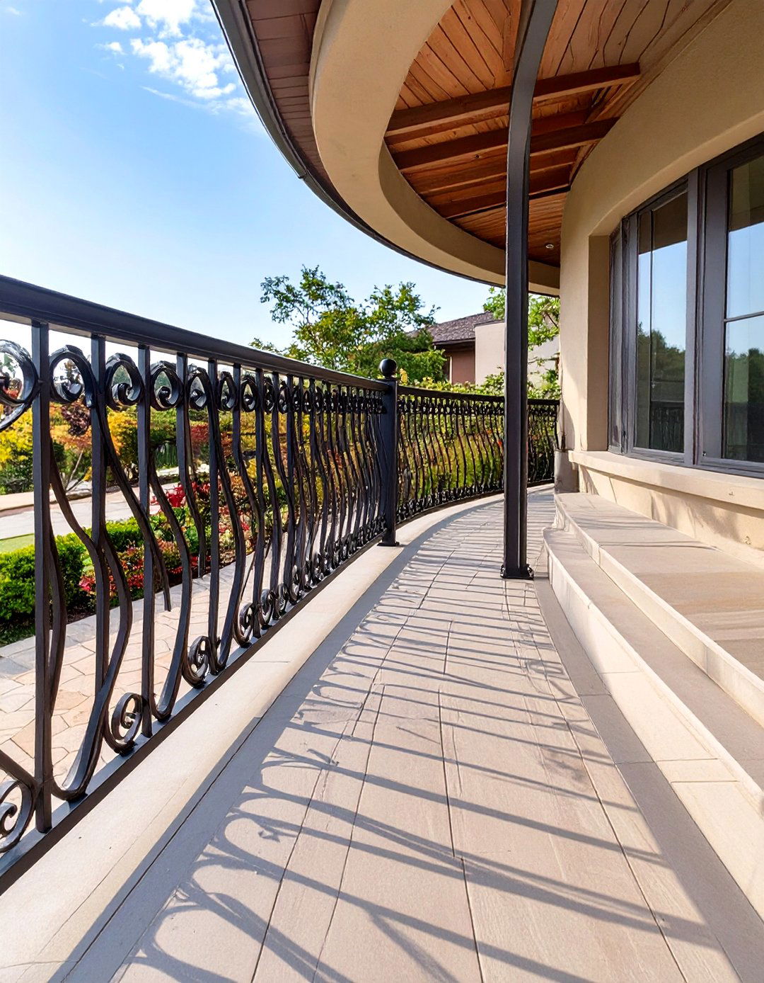 Curved Metal Deck Railing - 30 simple deck railing designs
