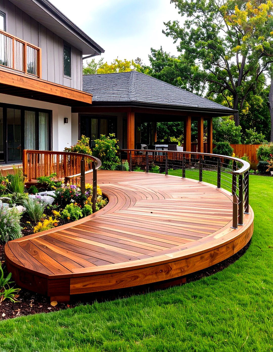 Curved Raised Deck Design - 30 raised deck ideas