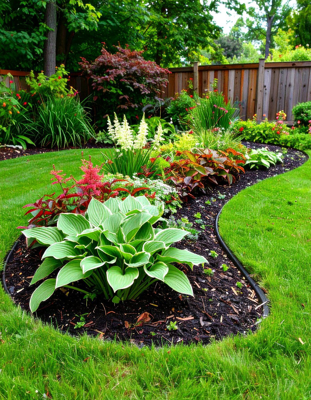 Curved Serpentine Flower Bed Design - 30 backyard flower bed ideas