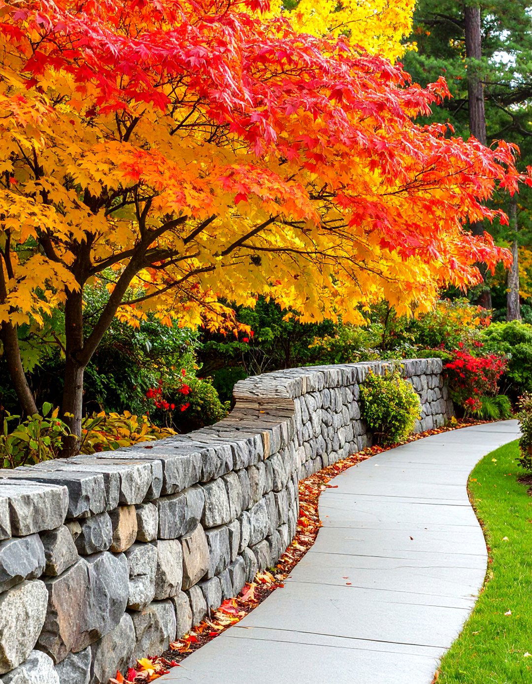 Curved Serpentine Retaining Wall - 30 front yard retaining wall ideas