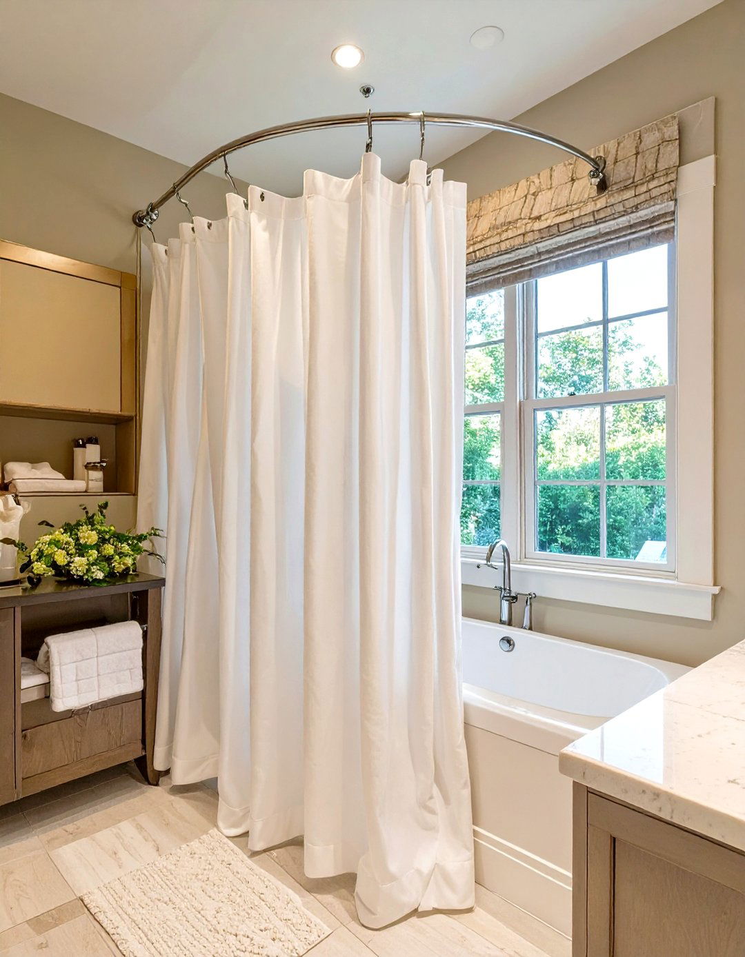 Curved Shower Rods for More Space - 30 small bathroom remodeling ideas