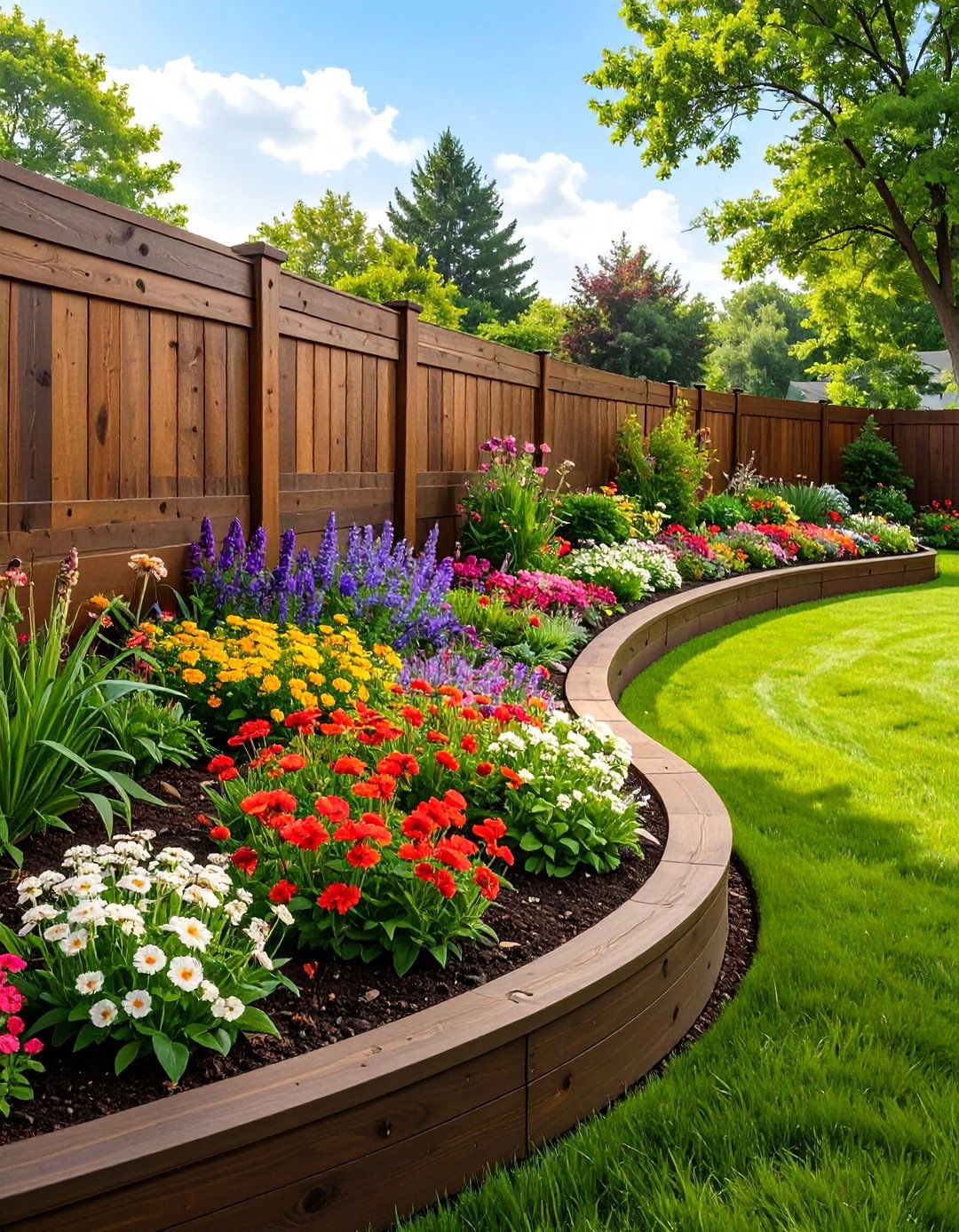 Curved Timber Retaining Wall - 30 backyard retaining wall ideas