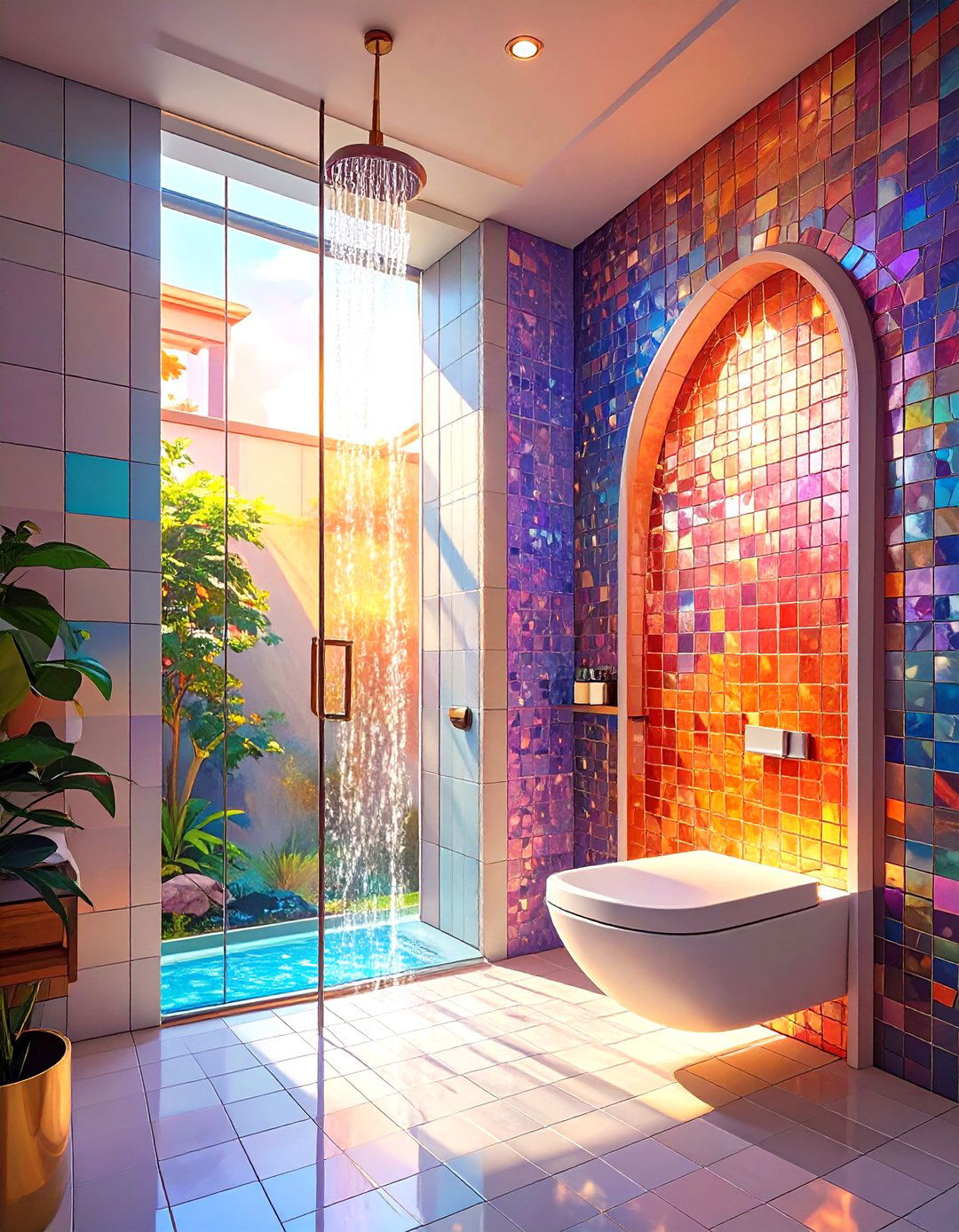 Curved Wall Small Doorless Shower - 30 small doorless walk in shower ideas