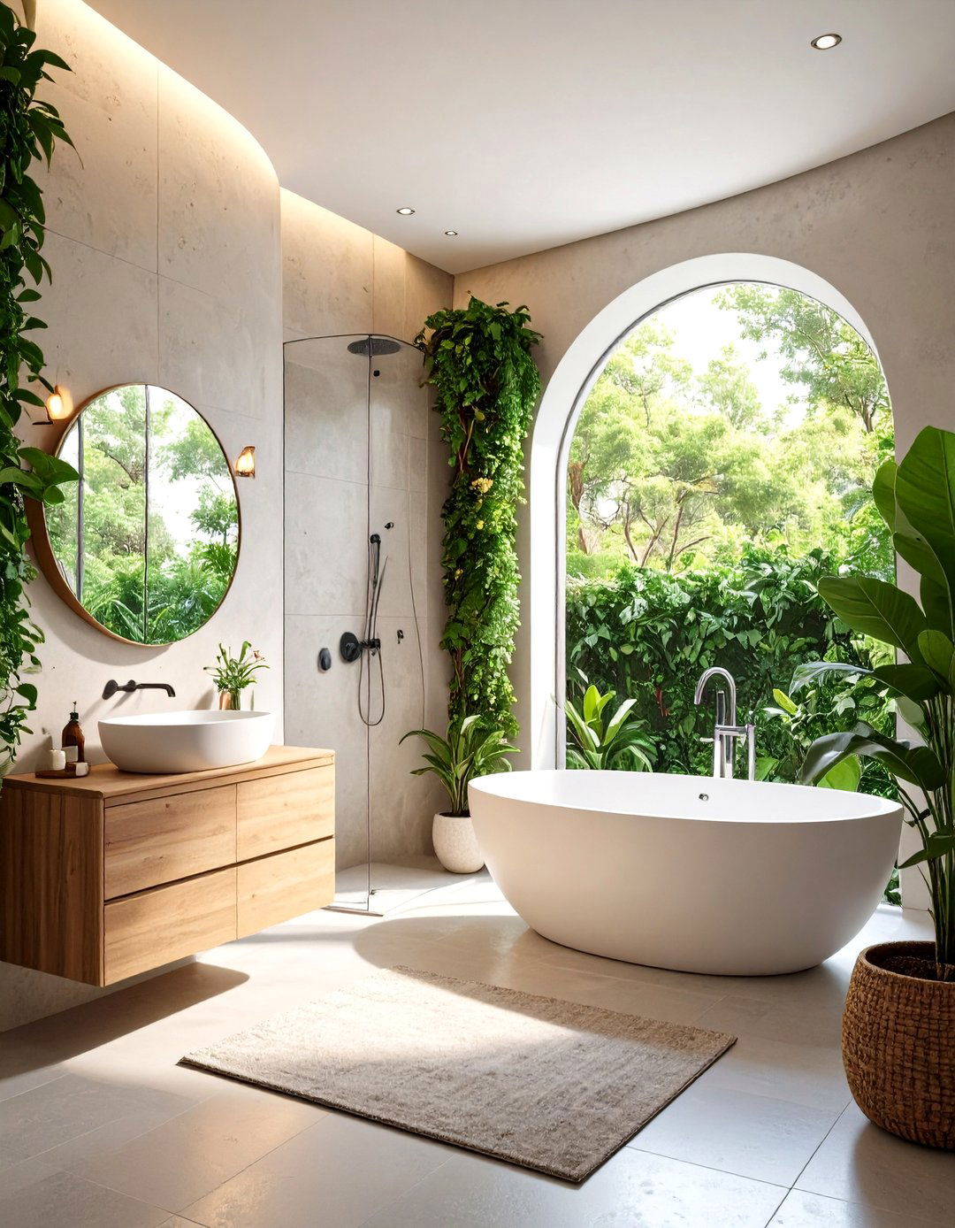 Curved and Organic Bathroom - 30 2025 bathroom ideas