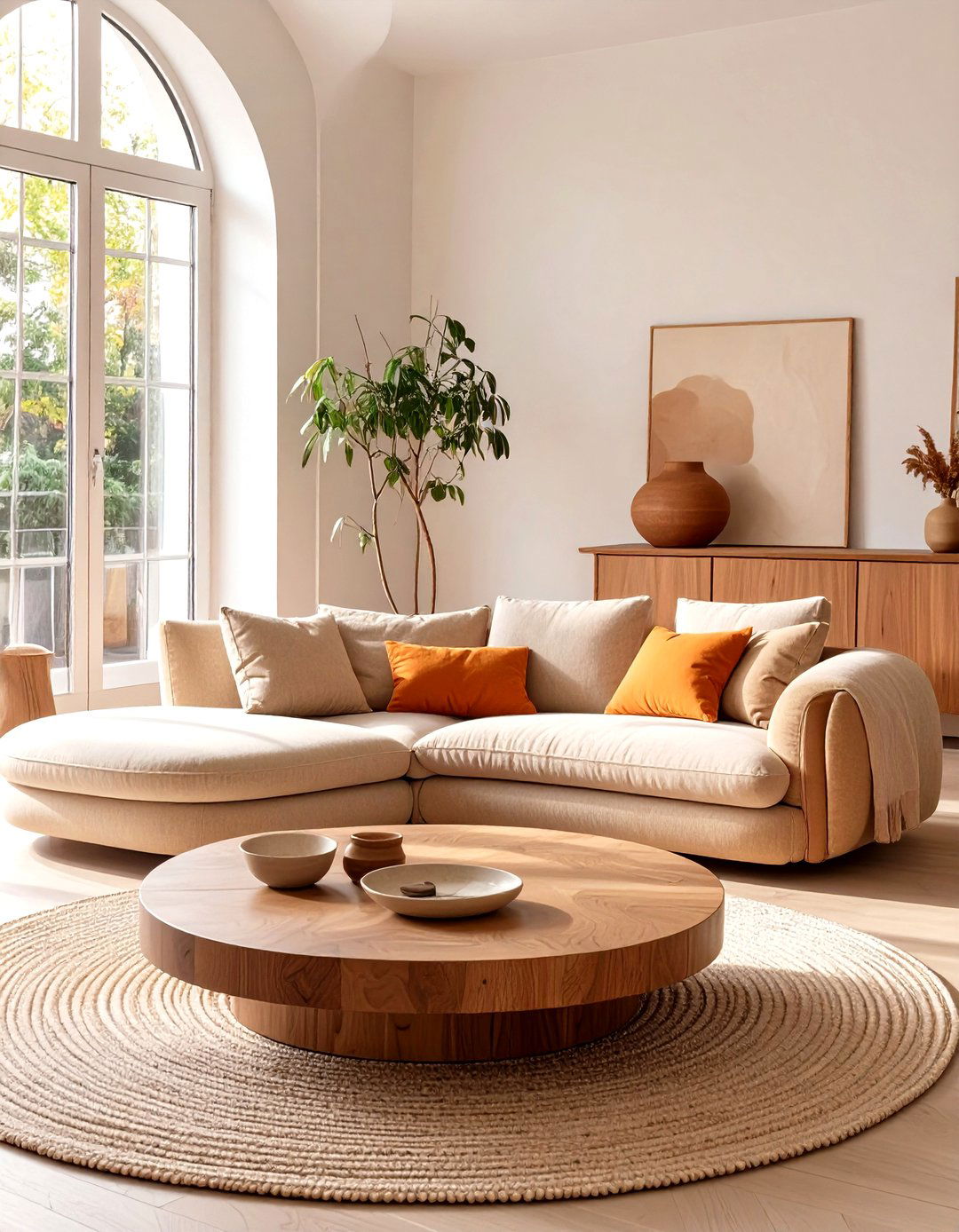 Curved and Organic Shapes - 30 scandinavian design living room ideas