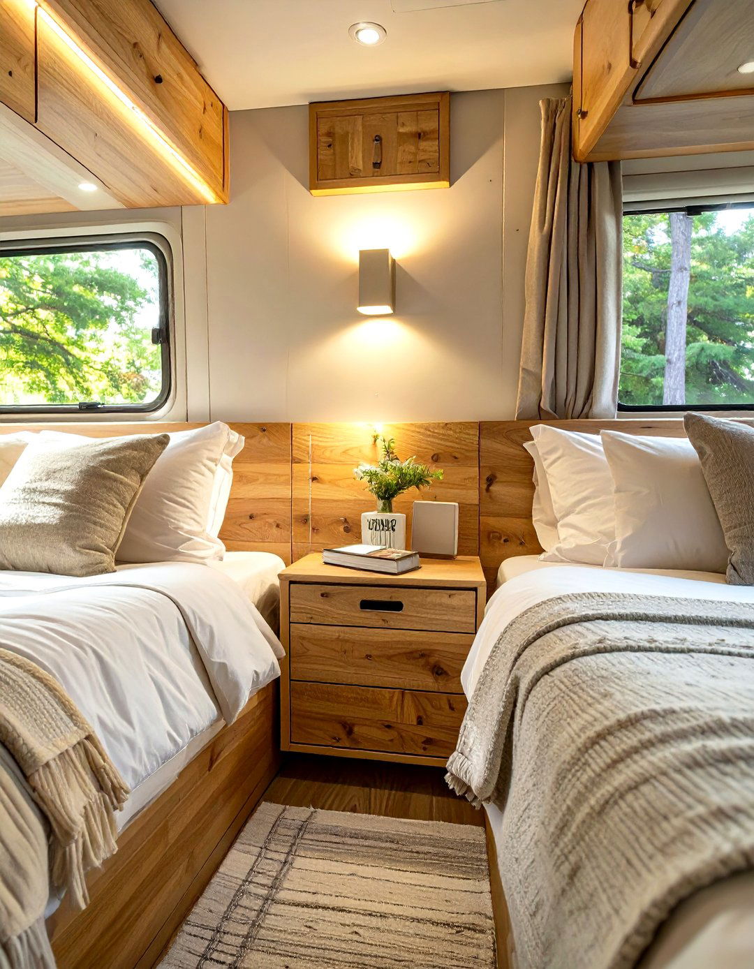 Custom Built Floating Nightstands - 30 small rv bedroom ideas