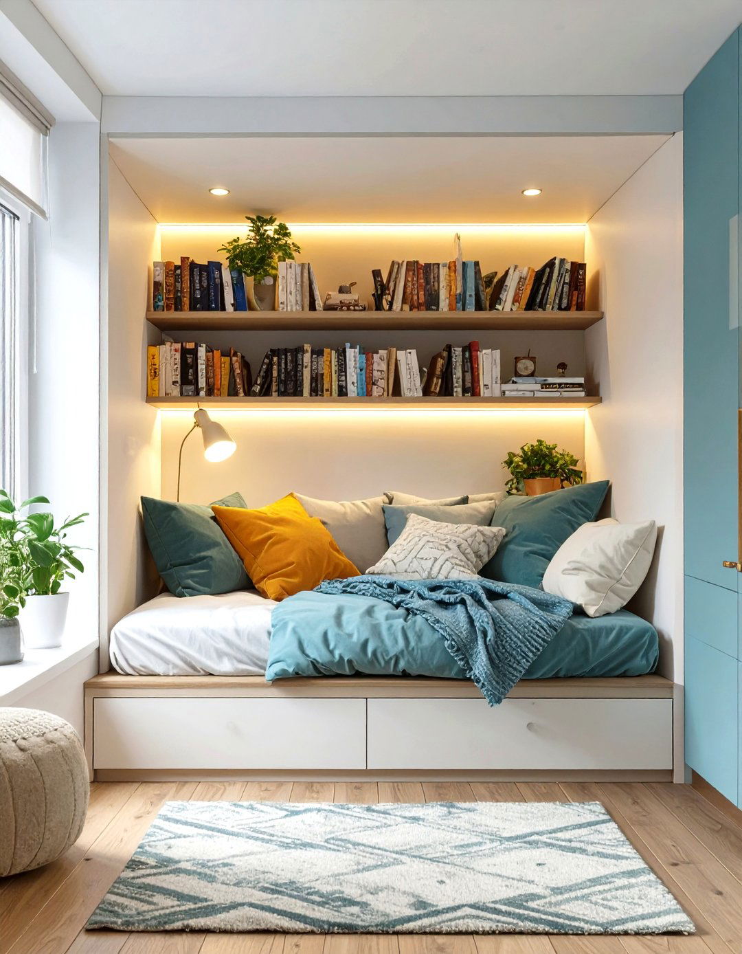 Custom Built In Bed Nook - 30 tiny bedroom ideas