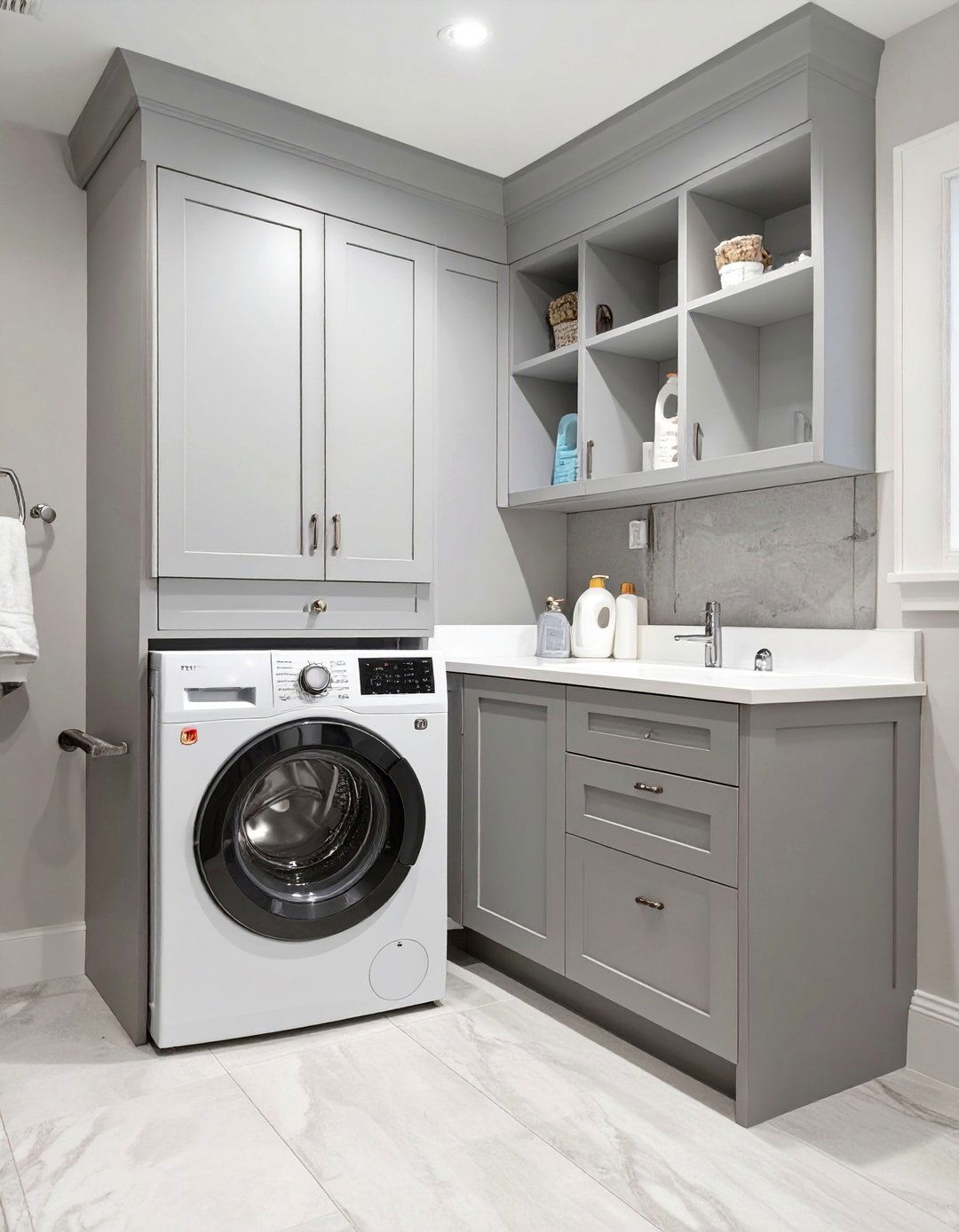 Custom Built In Cabinetry - 30 combination small bathroom and laundry room combo designs