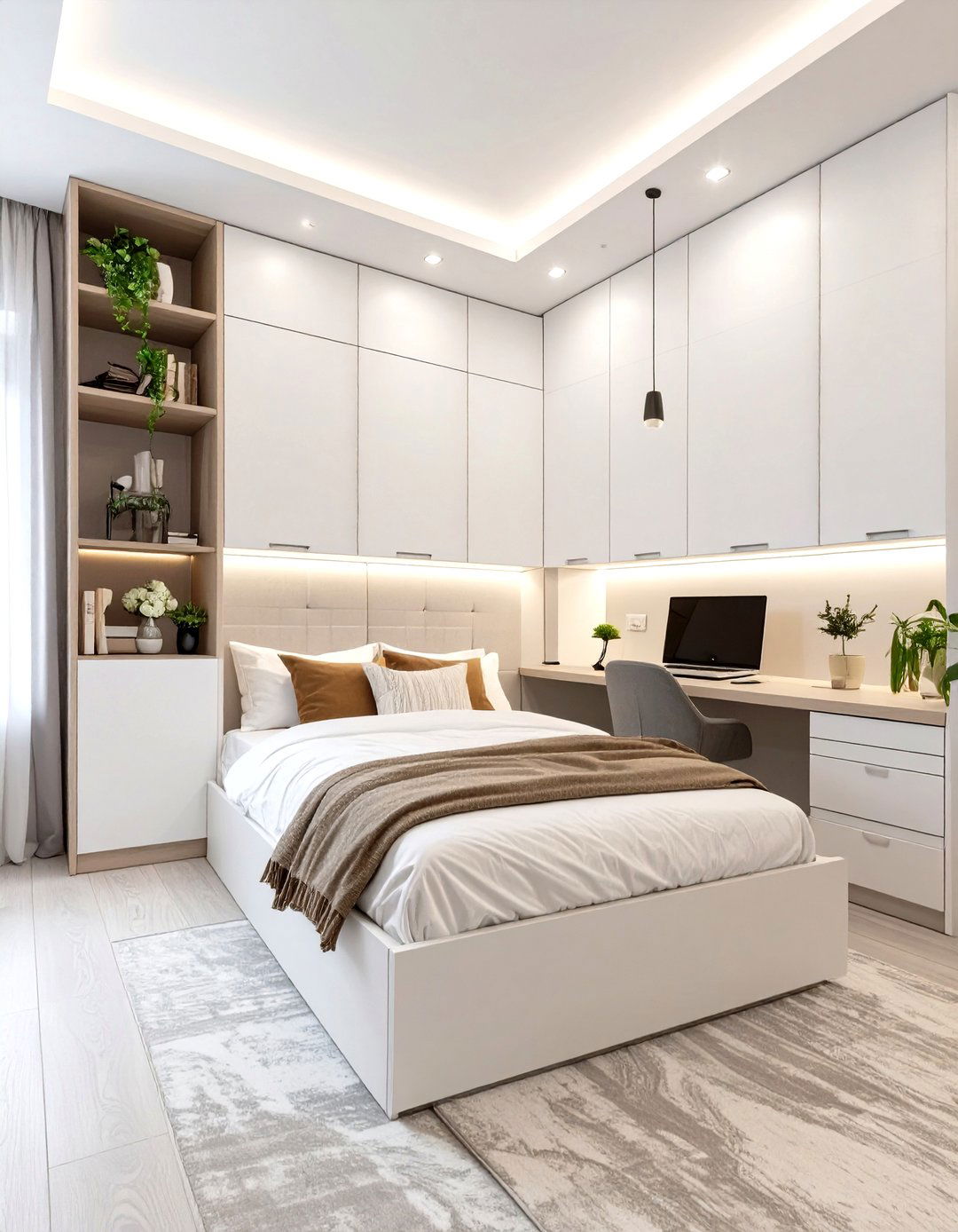 Custom Built In Wall Unit - 30 small bedroom office combo ideas