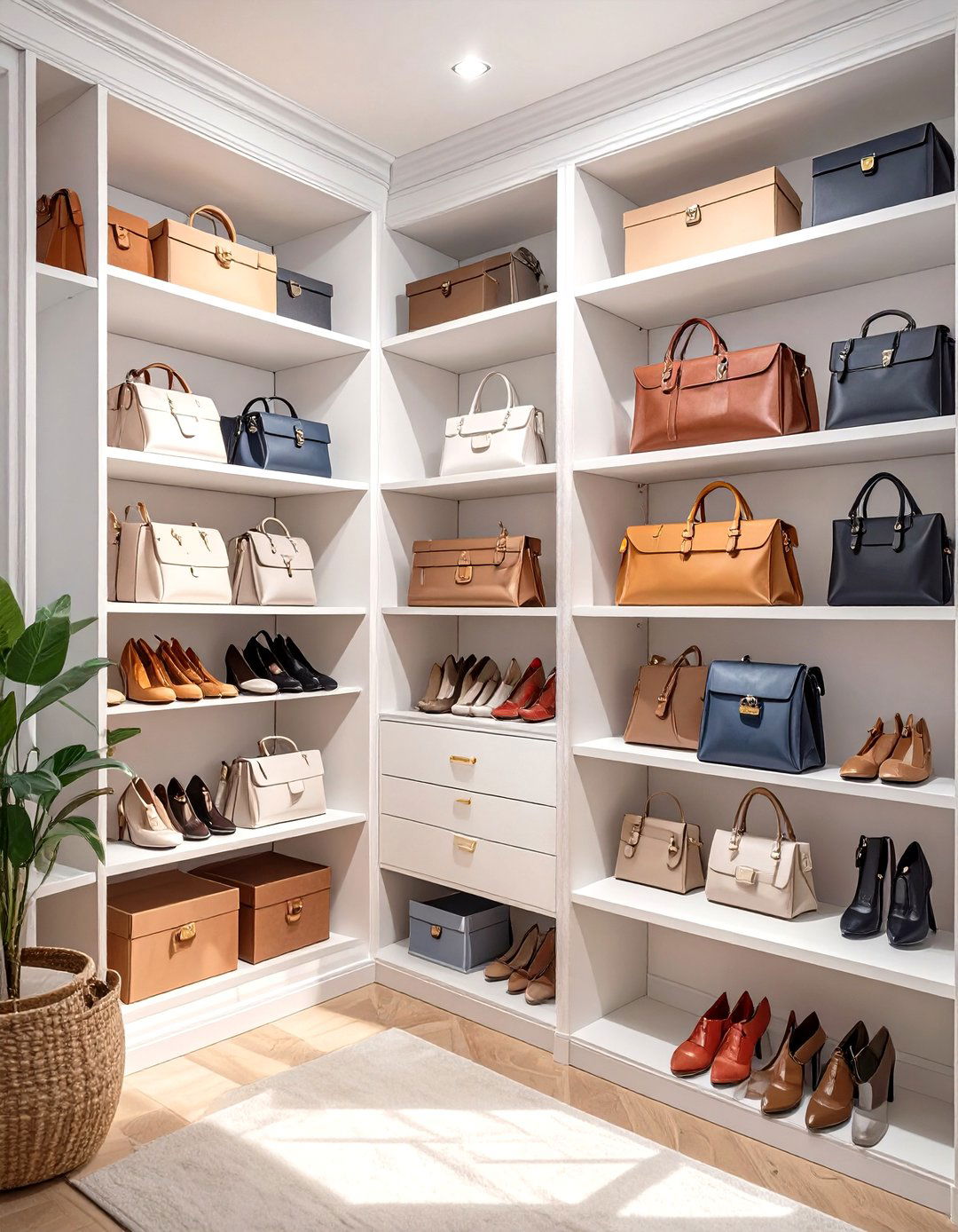 Custom Corner Shelving Units - 30 small walk in closet design ideas